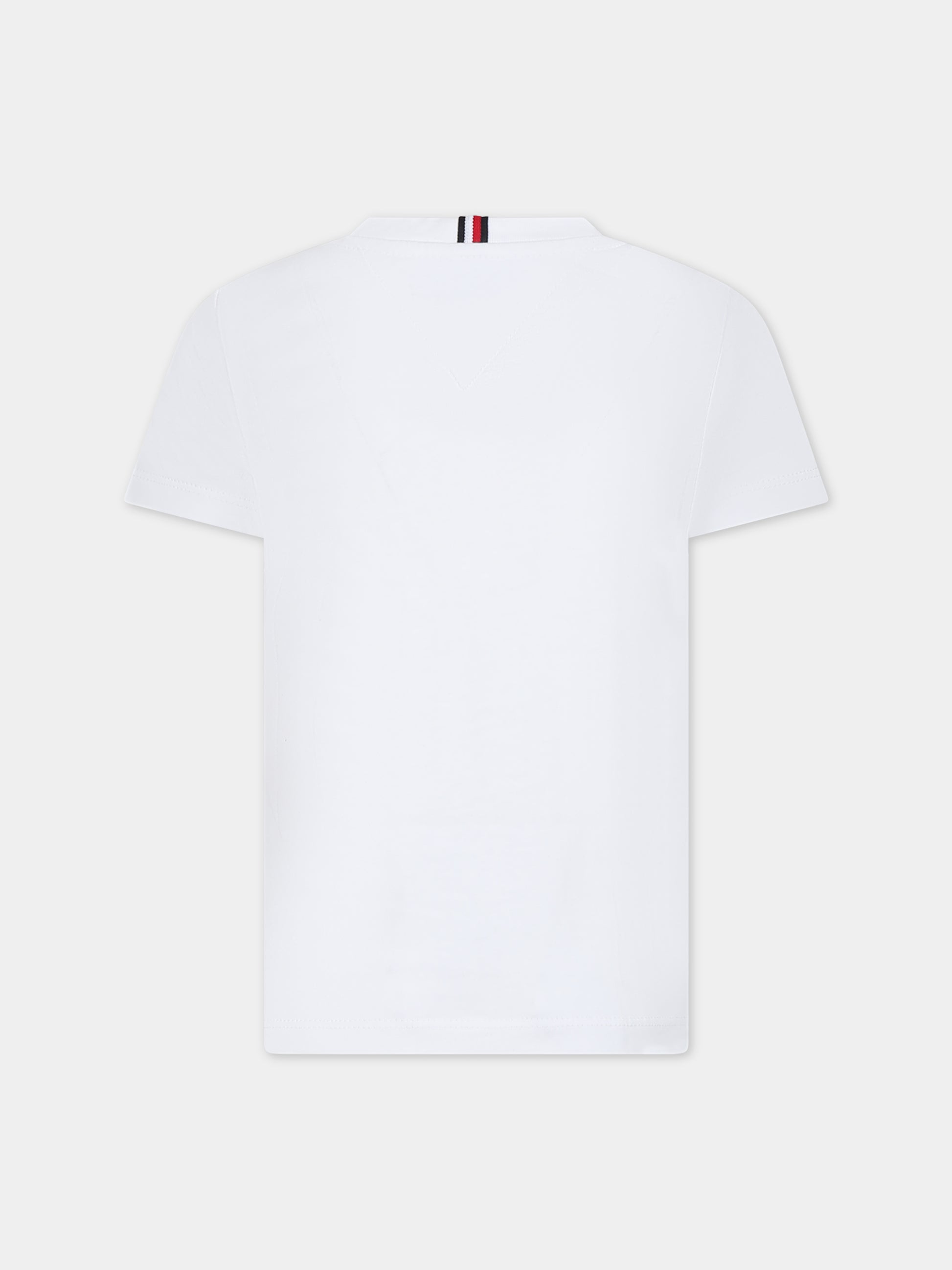 T-shirt bianca per bambini con logo,Tommy Hilfiger Junior,23FMTHKB0KB08671J YBR
