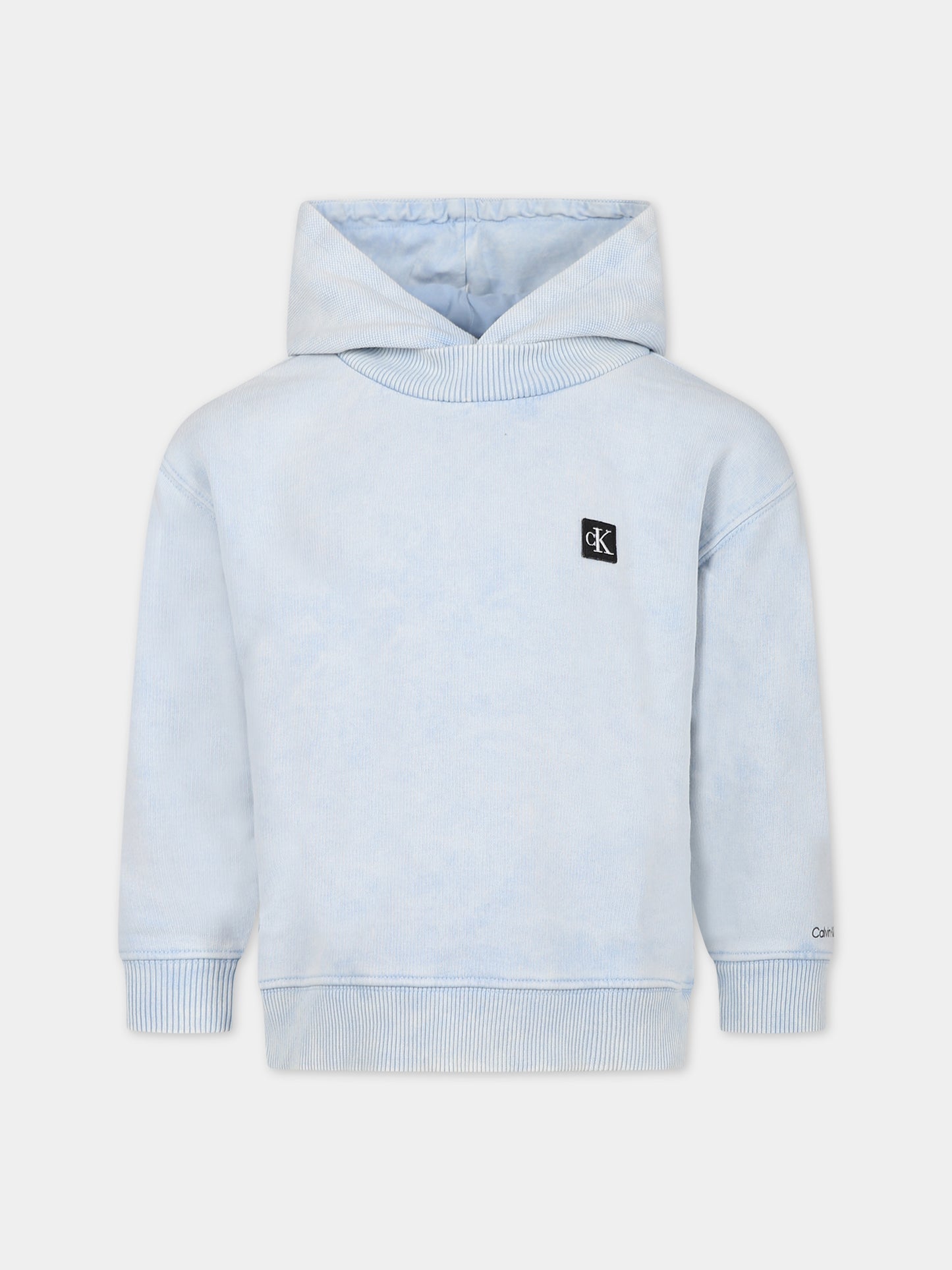 Felpa celeste per bambino con logo,Calvin Klein Kids,23FMCKIB0IB01950 CYR