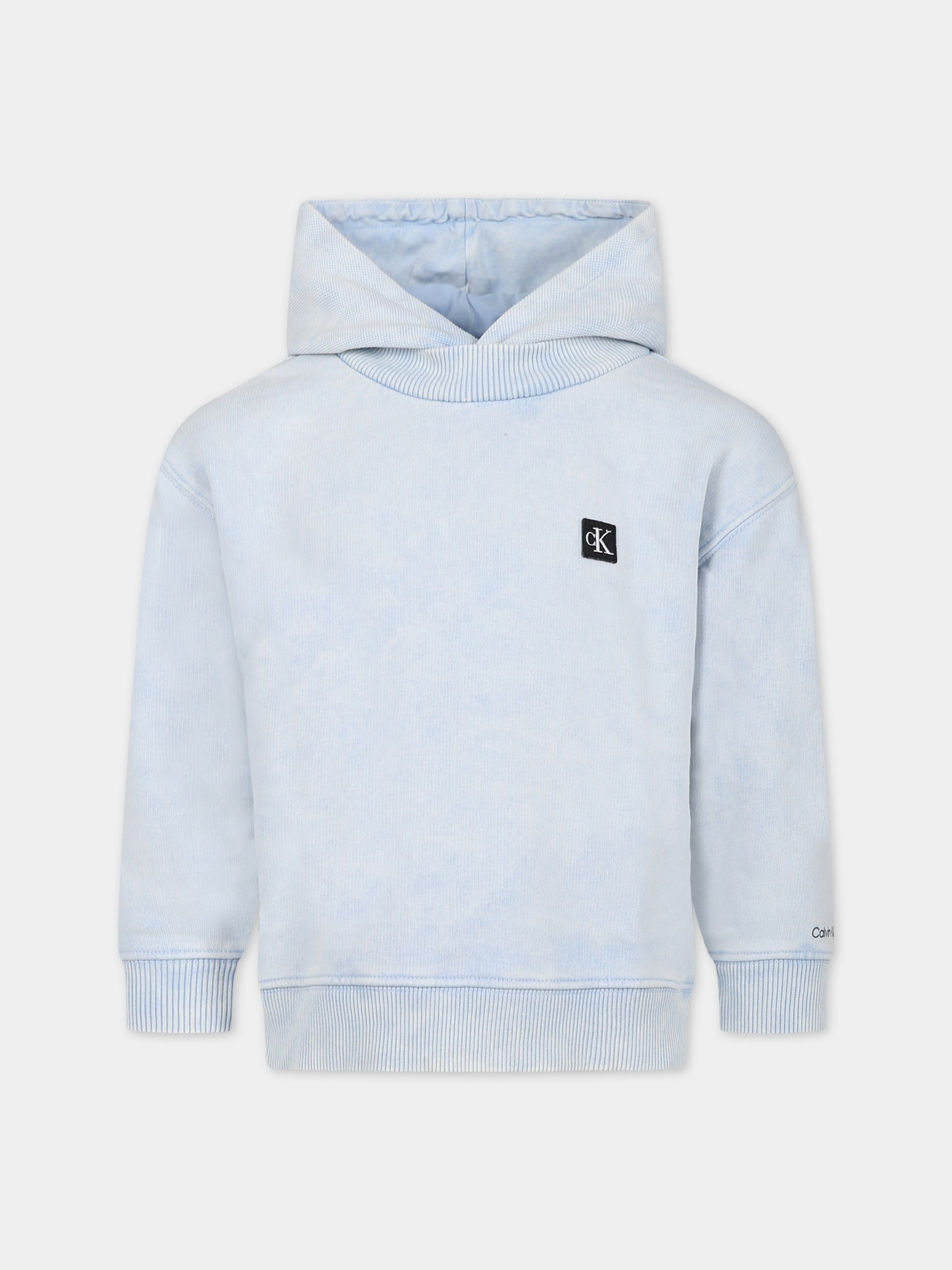 Felpa celeste per bambino con logo,Calvin Klein Kids,23FMCKIB0IB01950 CYR