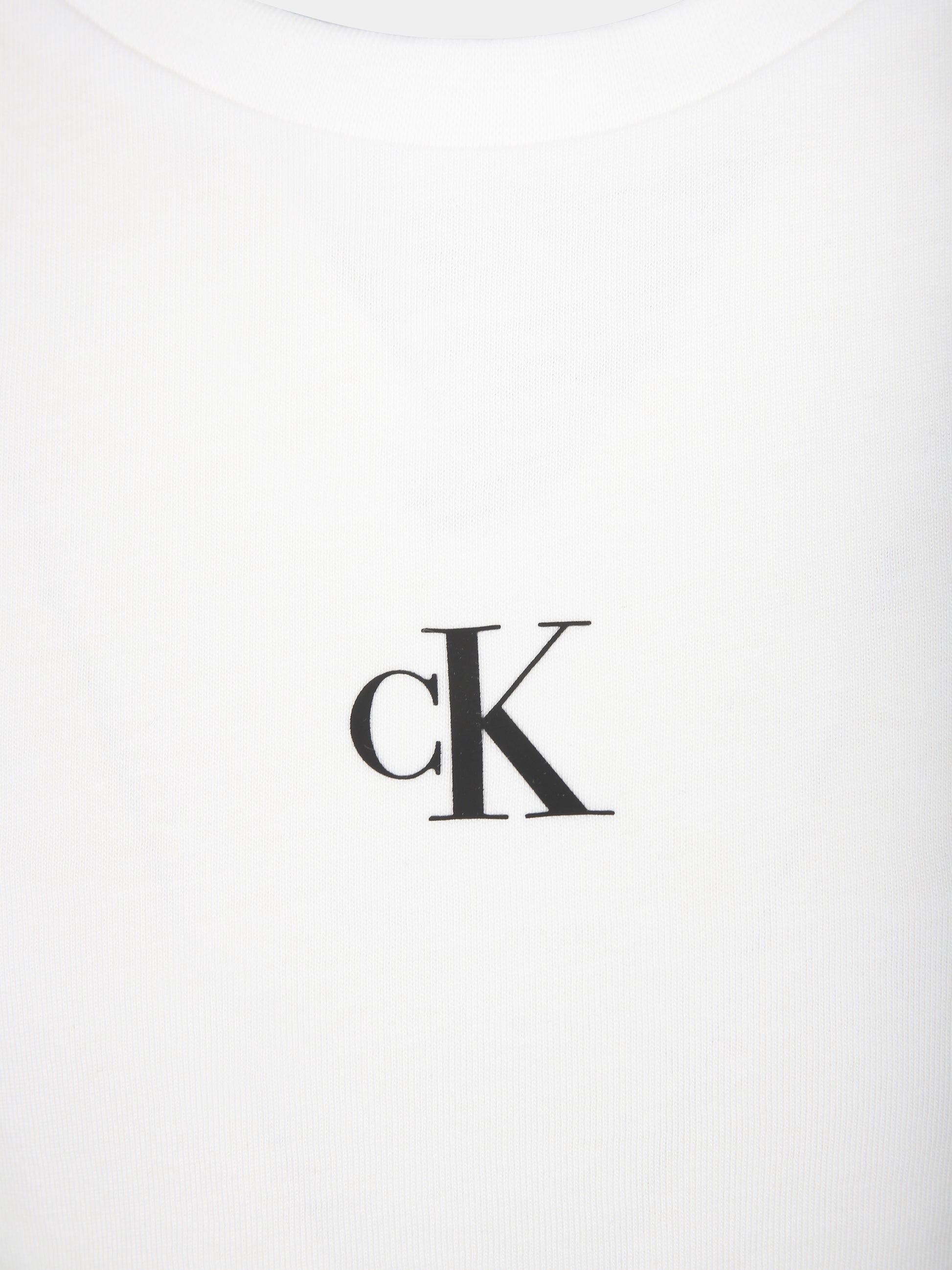 T-shirt bianca per bambina con logo,Calvin Klein Kids,23FMCKIG0IG02136 YAF