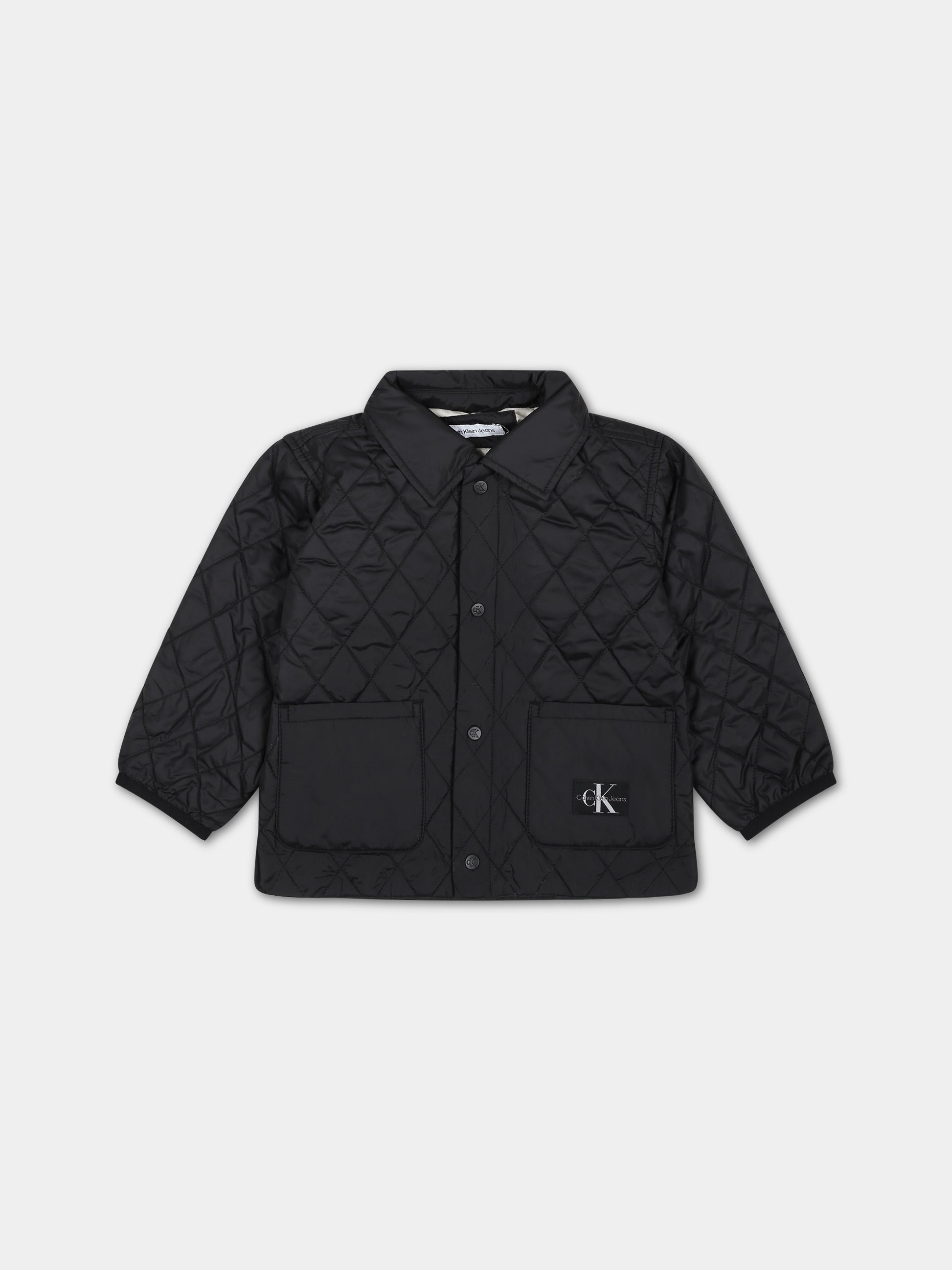 Pumino nero per neonato con logo,Calvin Klein Kids,23FMCKIN0IN00151 BEH