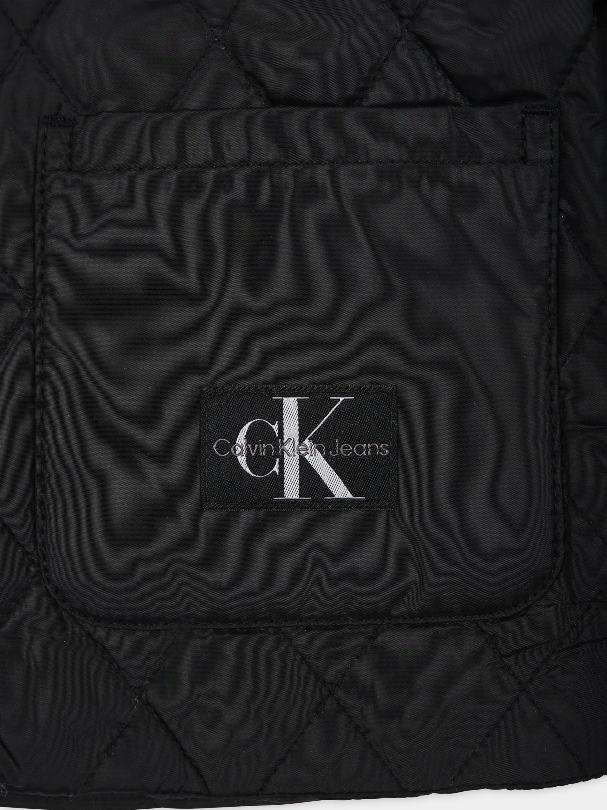 Pumino nero per neonato con logo,Calvin Klein Kids,23FMCKIN0IN00151 BEH