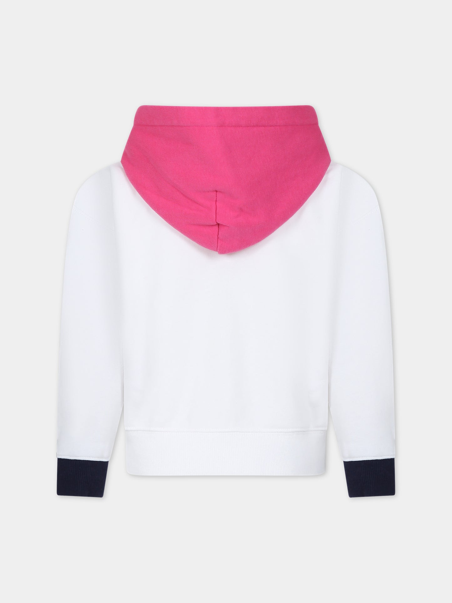 Felpa bianca per bambina con Polo Bear,Ralph Lauren Kids,926018001