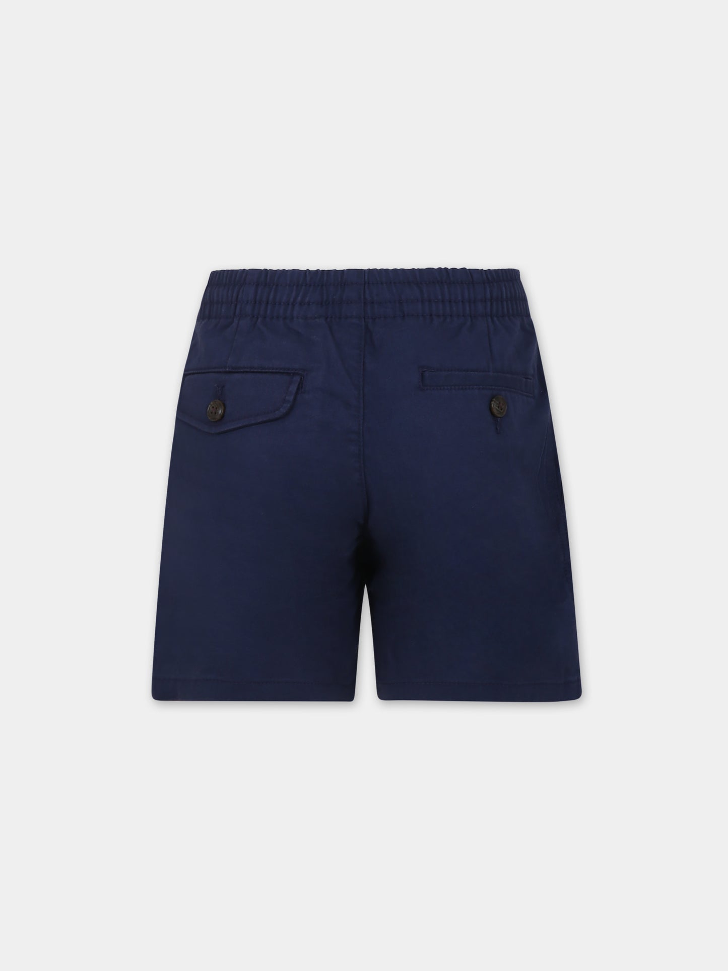 Shorts blu per bambino con pony  ricamato,Ralph Lauren Kids,855350011