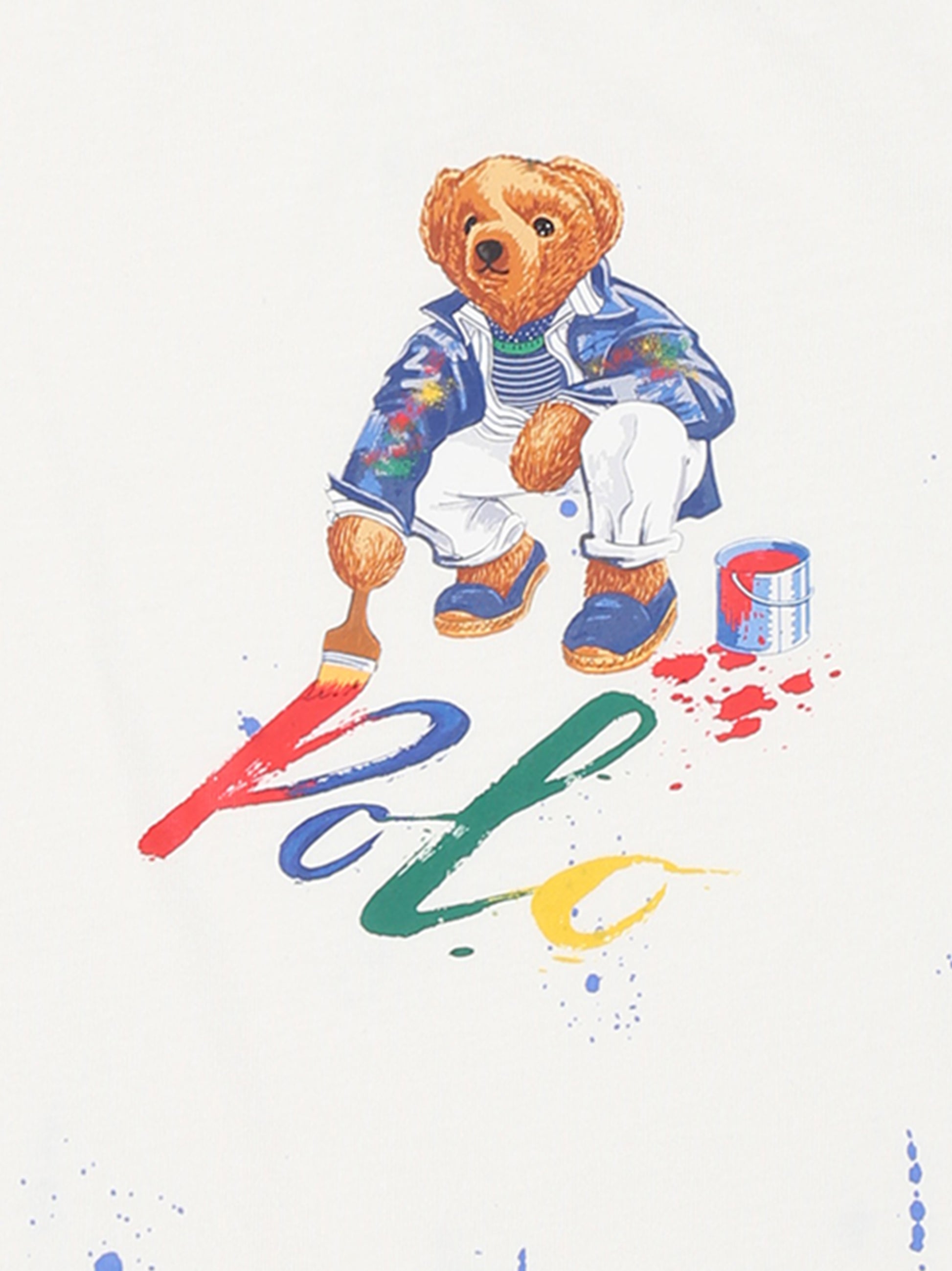 T-shirt bianca per neonato con Polo Bear,Ralph Lauren Kids,925604001