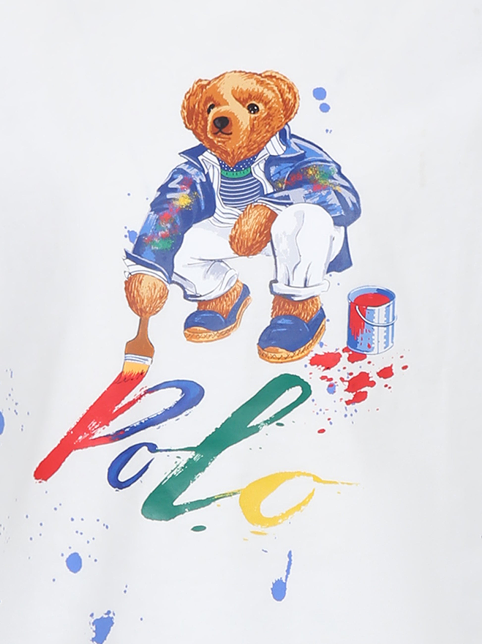 T-shirt bianca per bambino con Polo Bear,Ralph Lauren Kids,925604001