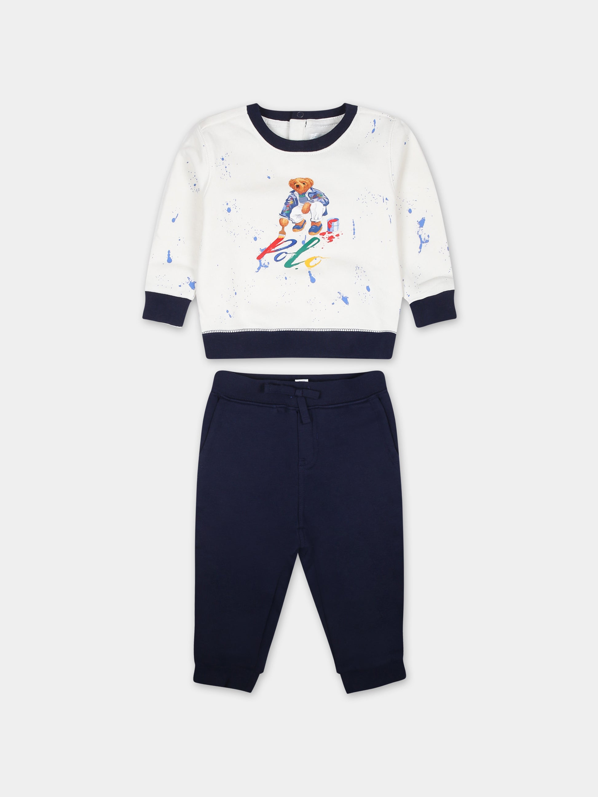 Completo blu per neonato con Polo Bear,Ralph Lauren Kids,926956001