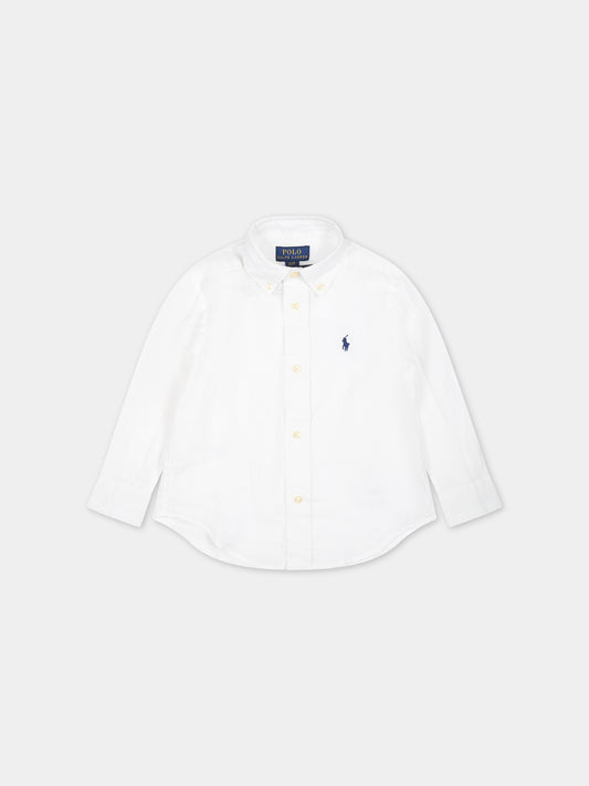 Camicia bianca per neonato con cavallino,Ralph Lauren Kids,865270005