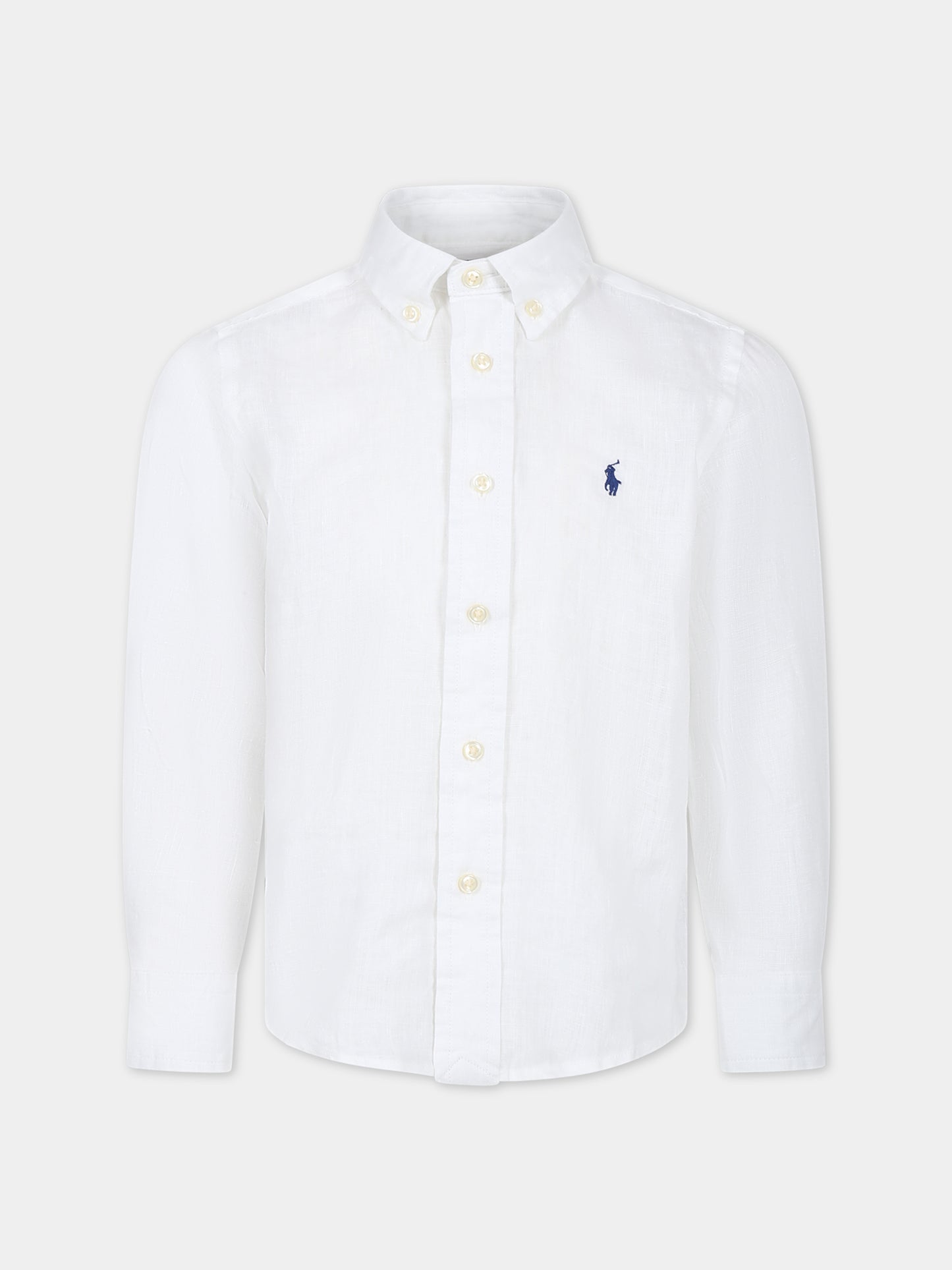 Camicia bianca per bambino con cavallino,Ralph Lauren Kids,865270005