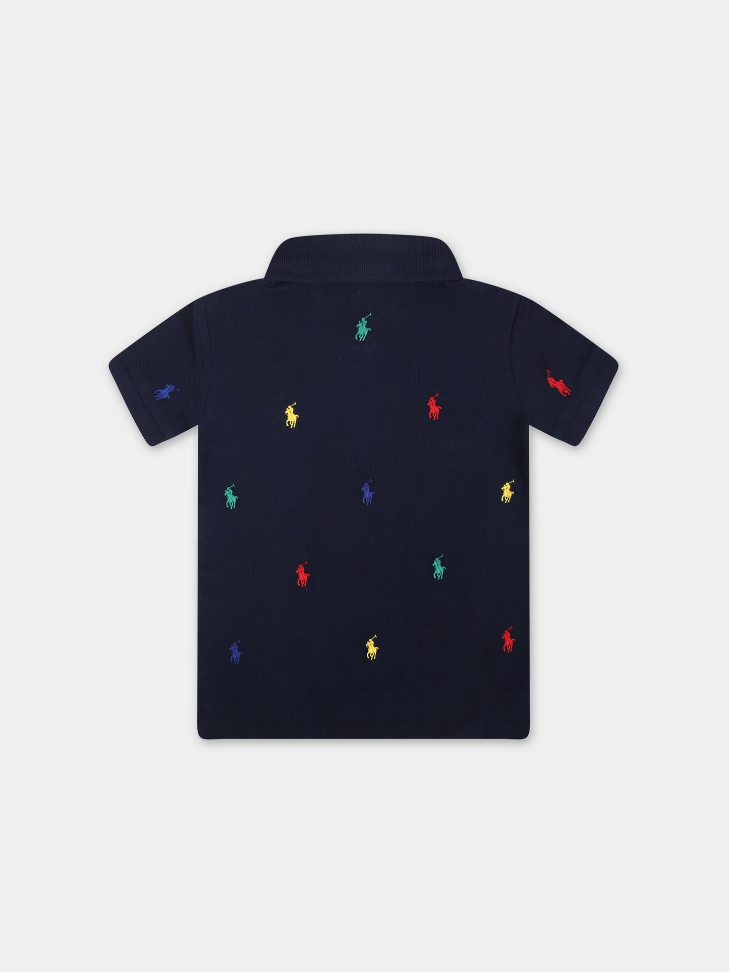 Polo blu per neonato con cavallino,Ralph Lauren Kids,882605005