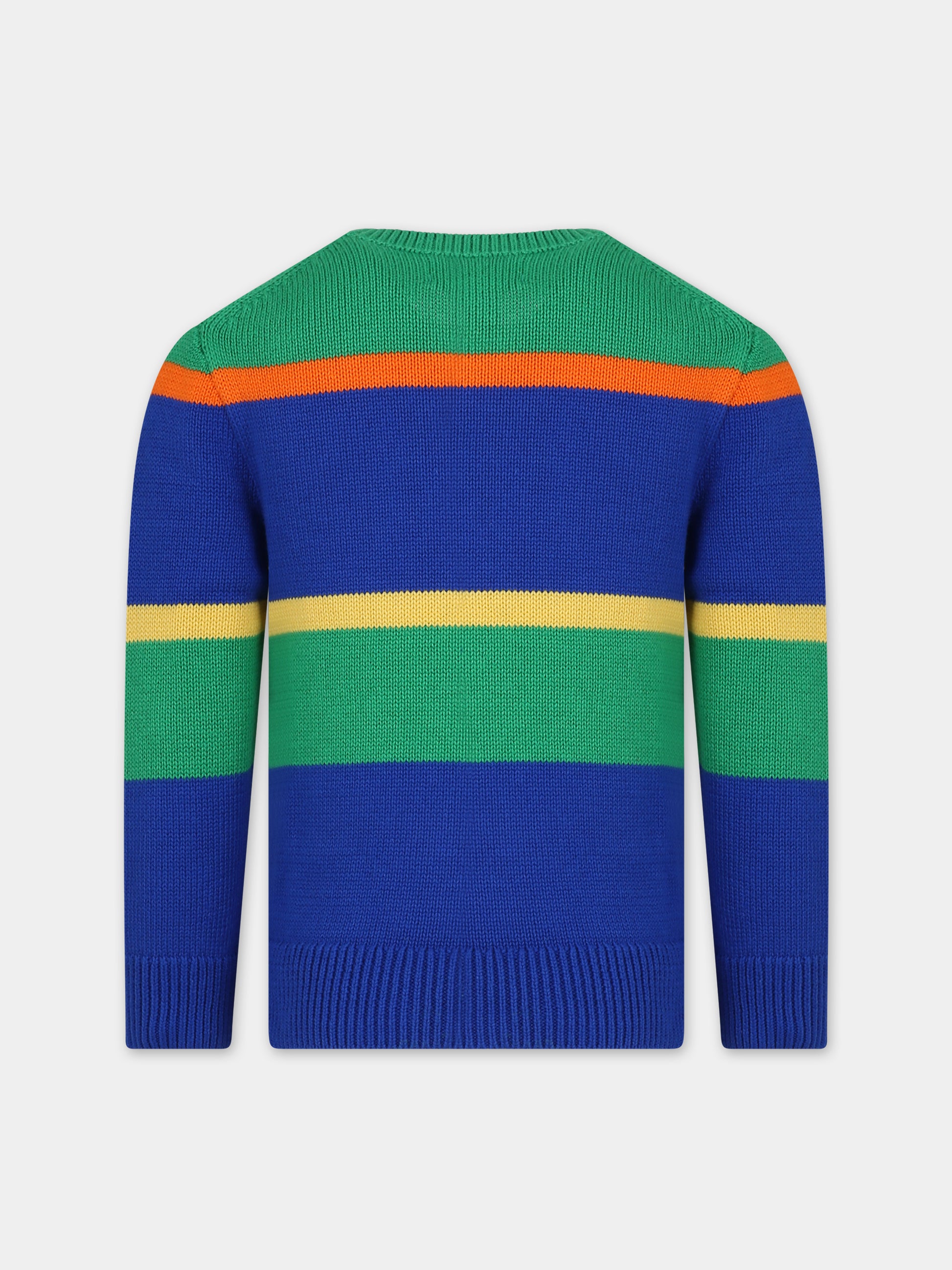 Maglione blu per bambino con logo e iconico cavallino,Ralph Lauren Kids,926239001