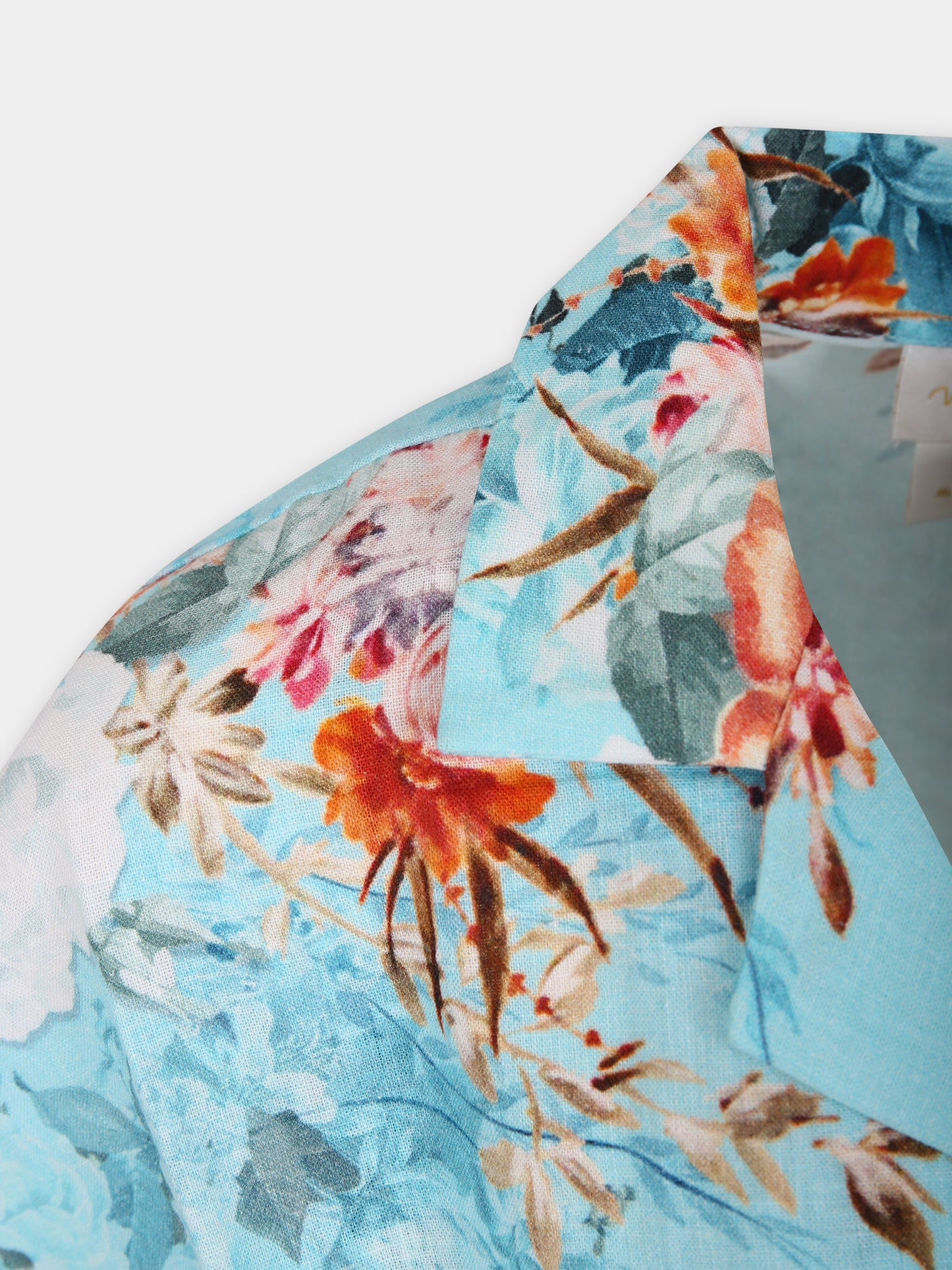 Camicia celeste per bambina con stampa Sorrento,Camilla,00025660 FROMSORR