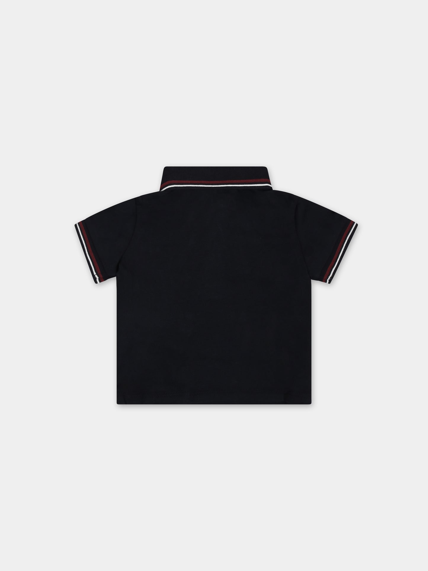 Polo blu per neonato con logo,Armani Junior,8NHFB3 1JPTZ 0920