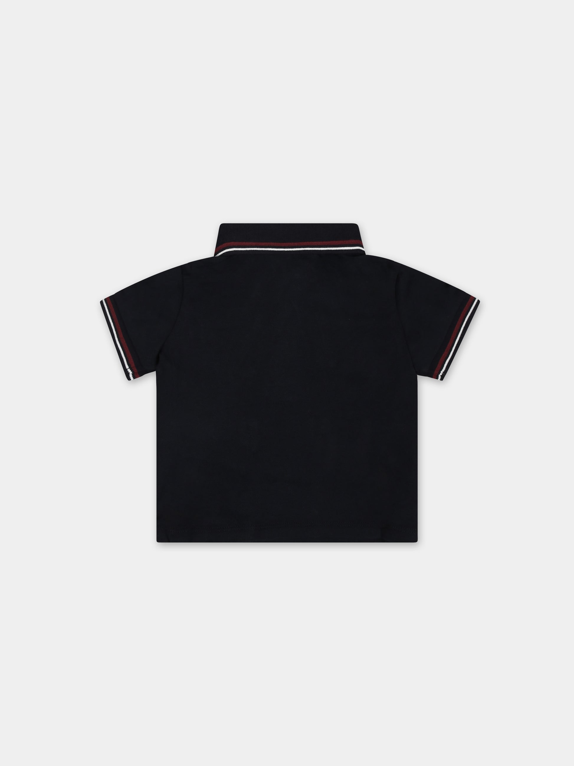 Polo blu per neonato con logo,Armani Junior,8NHFB3 1JPTZ 0920