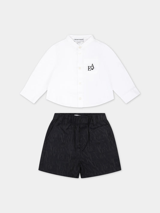 Completo multicolor per neonato con logo,Emporio Armani,3DHVJ3 4NGDZ F124