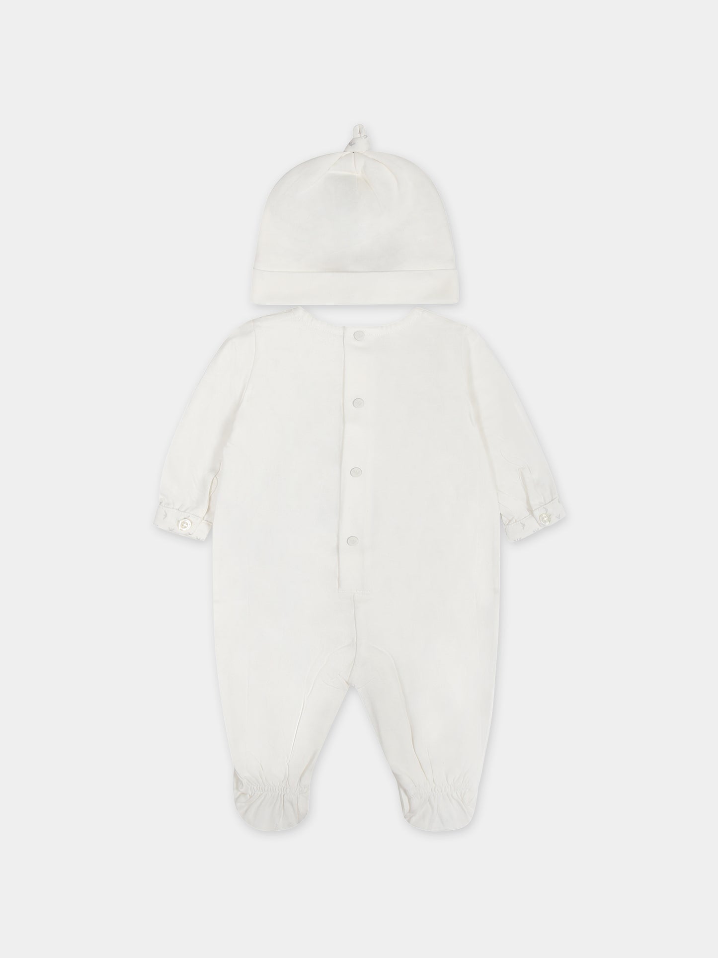 Set tutina avorio per neonato con logo,Armani Junior,8NNV42 NJ05Z F110