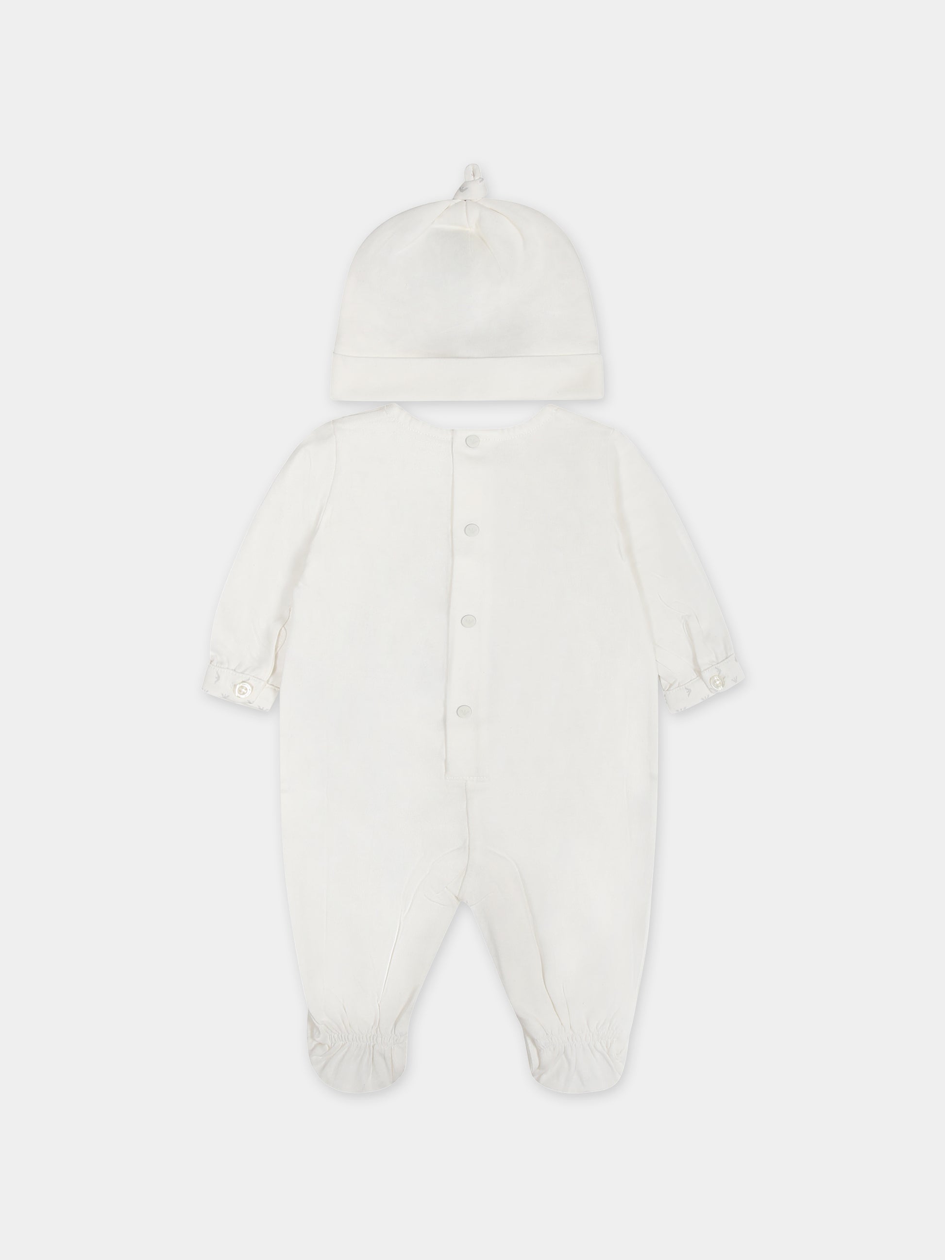 Set tutina avorio per neonato con logo,Armani Junior,8NNV42 NJ05Z F110