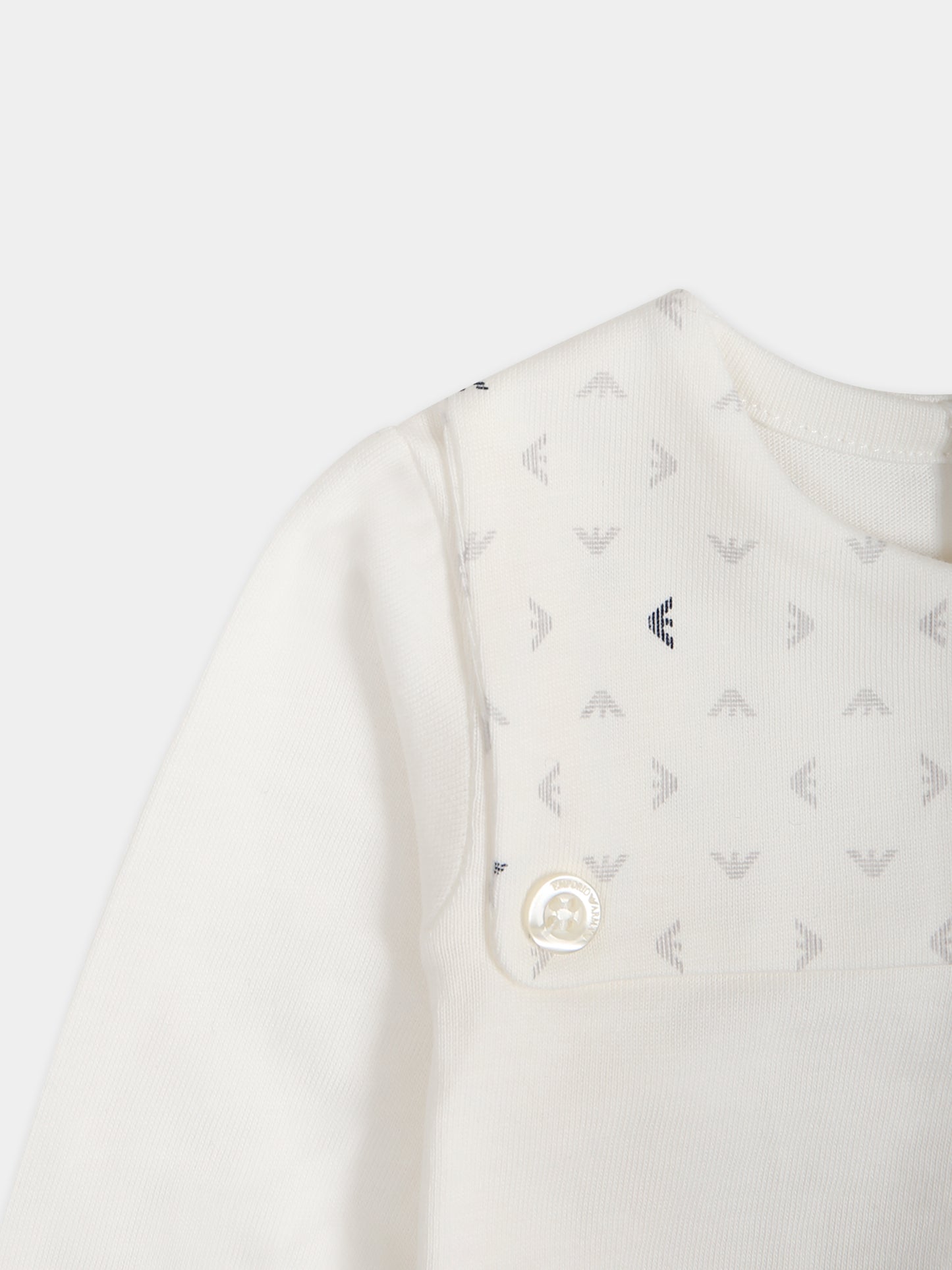 Set tutina avorio per neonato con logo,Armani Junior,8NNV42 NJ05Z F110