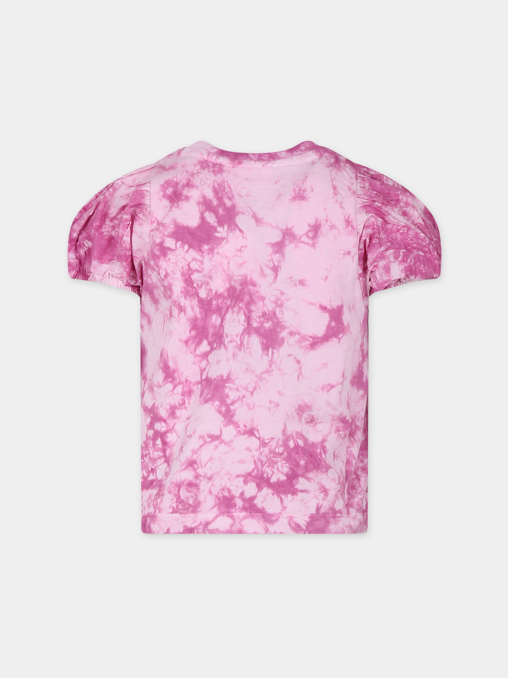 T-shirt rosa per bambina tie dye,Molo,2S24A203 9029