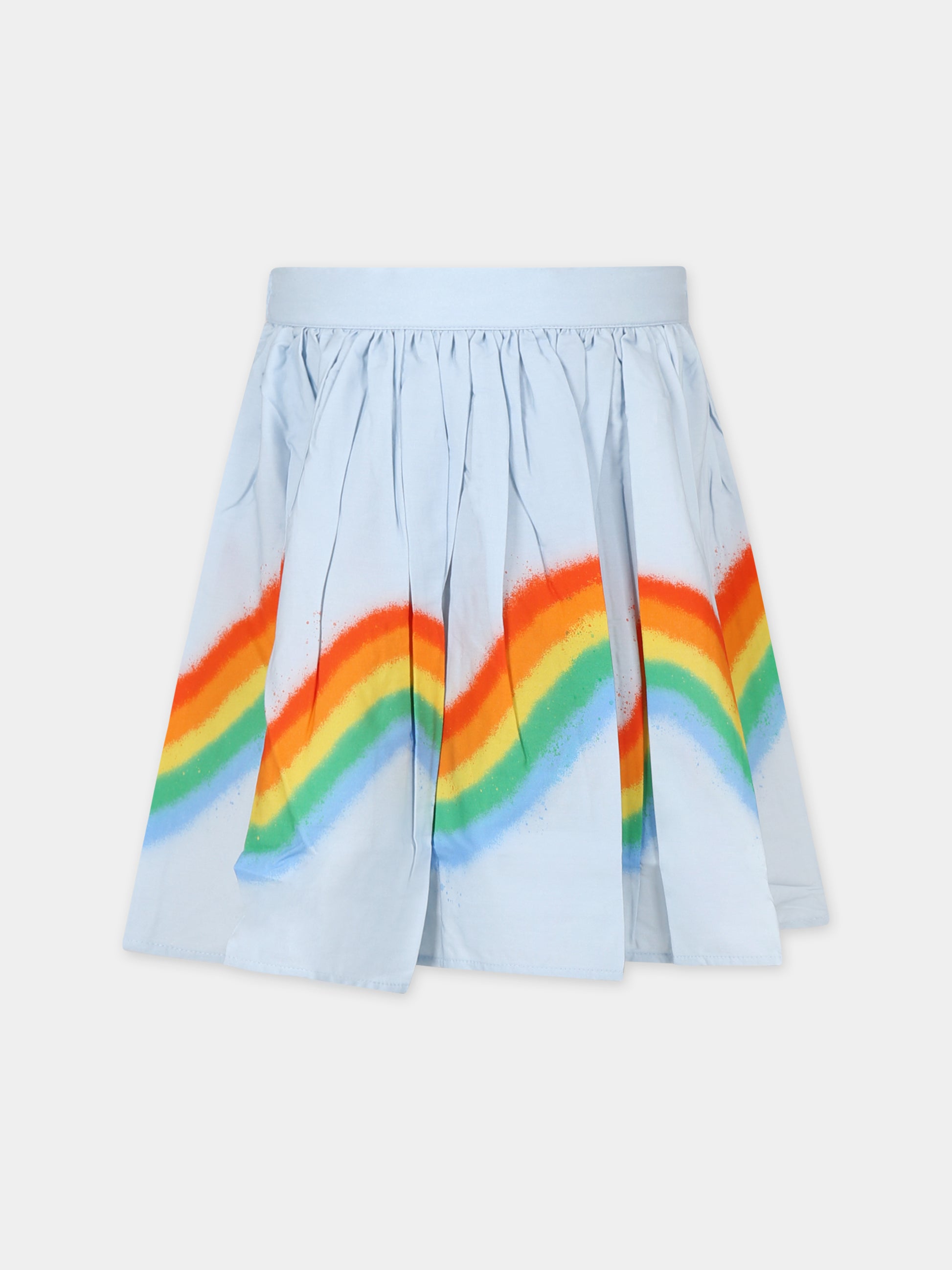 Gonna casual celeste Bonnie per bambina con arcobaleno,Molo,2S24D112 3456