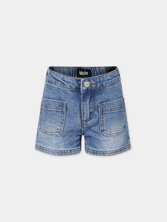 Shorts casual in denim Amanda per bambina,Molo,2S24H111 8933