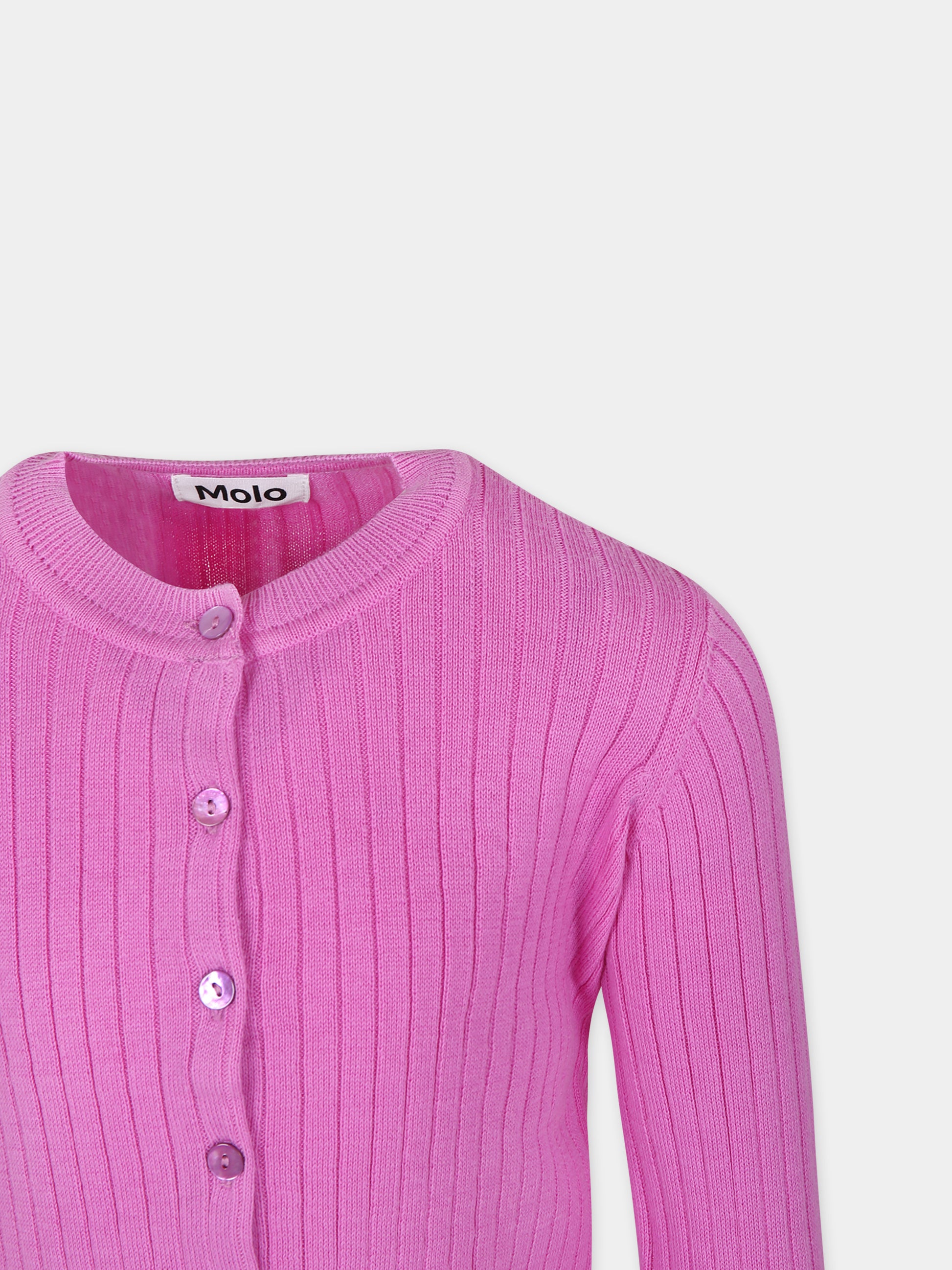 Cardigan fucsia per bambina,Molo,2S24K305 8892