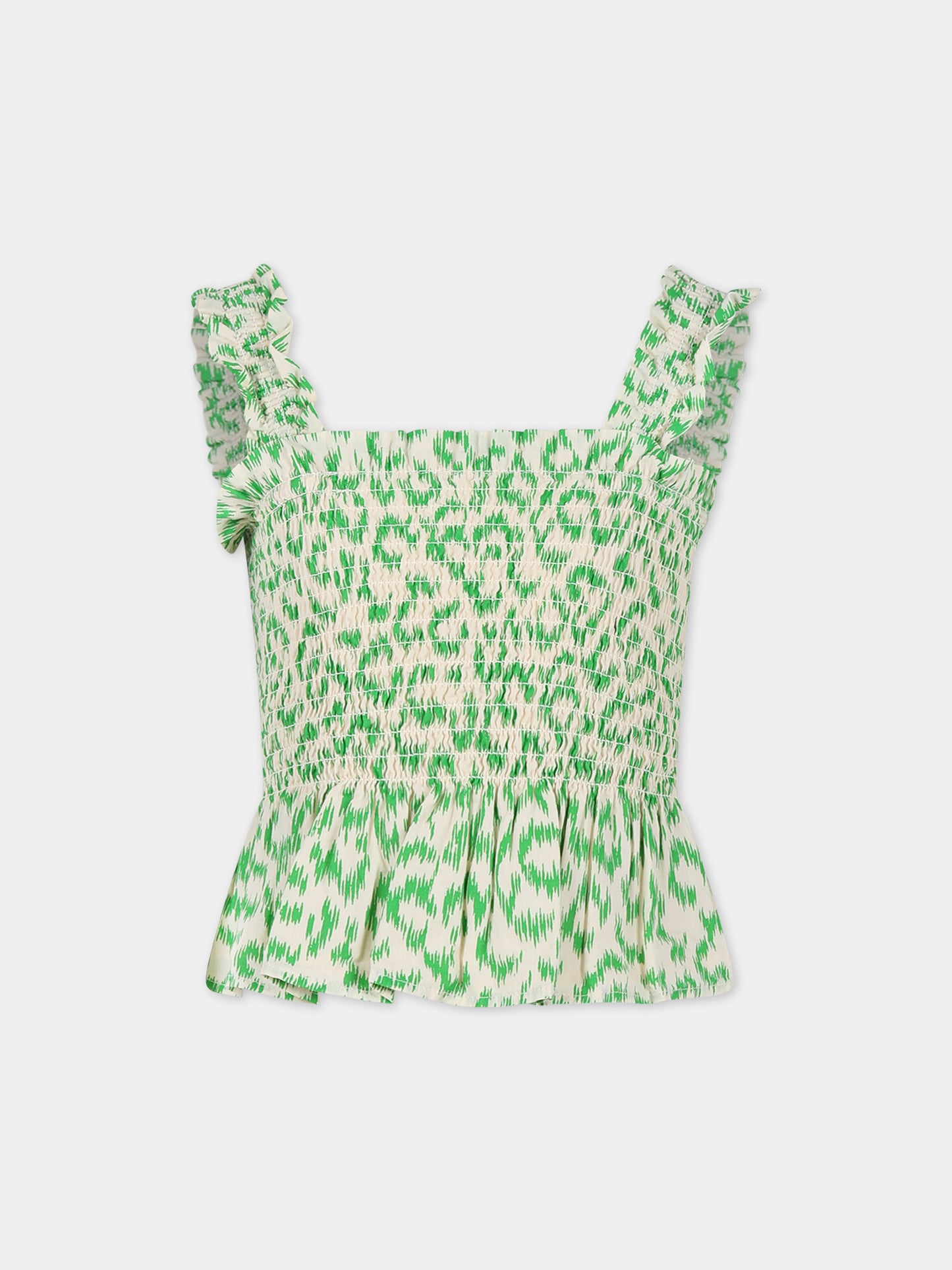 Top verde per bambina con stampa,Molo,2S24C401 9018