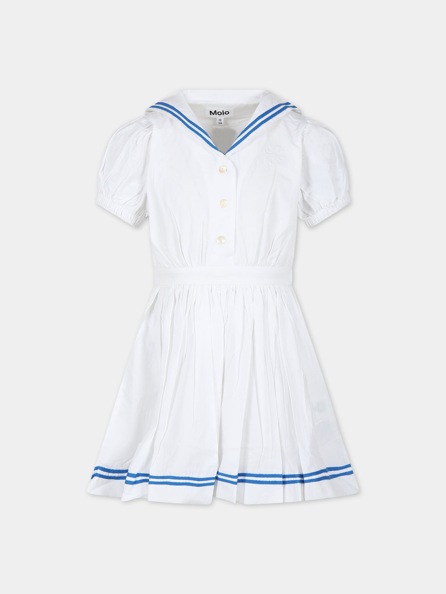 Vestito bianco per bambina con ricamo,Molo,2S24E118 0000