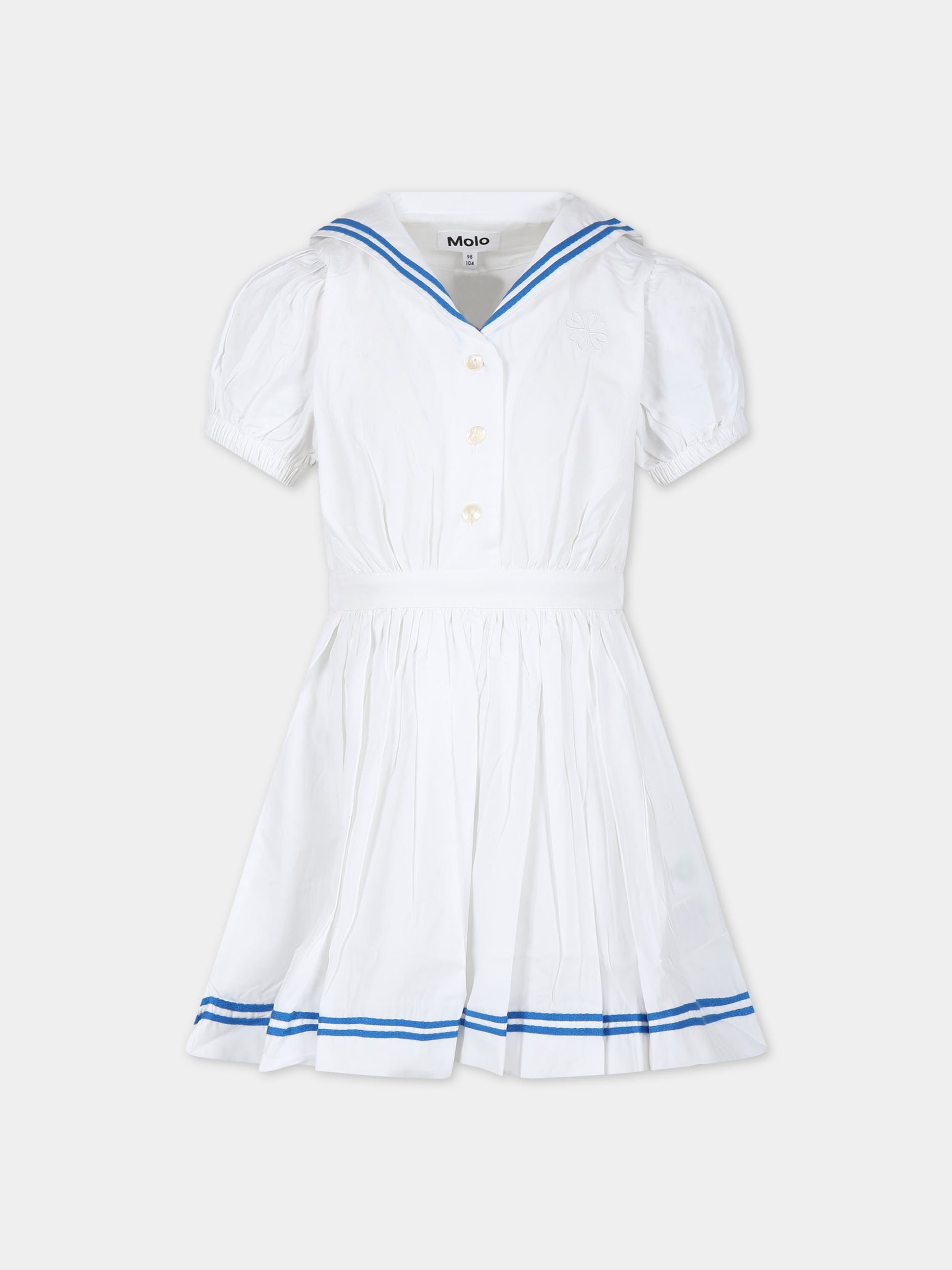 Vestito bianco per bambina con ricamo,Molo,2S24E118 0000