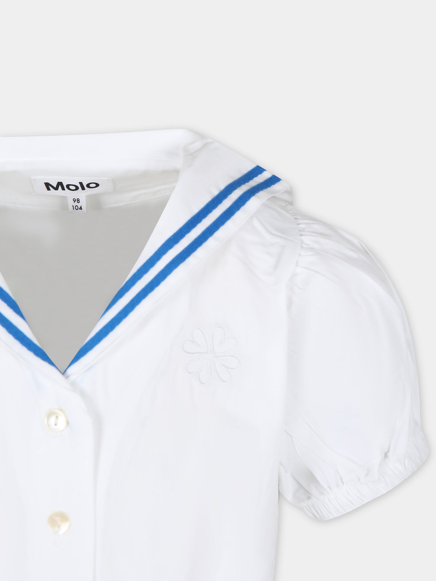 Vestito bianco per bambina con ricamo,Molo,2S24E118 0000