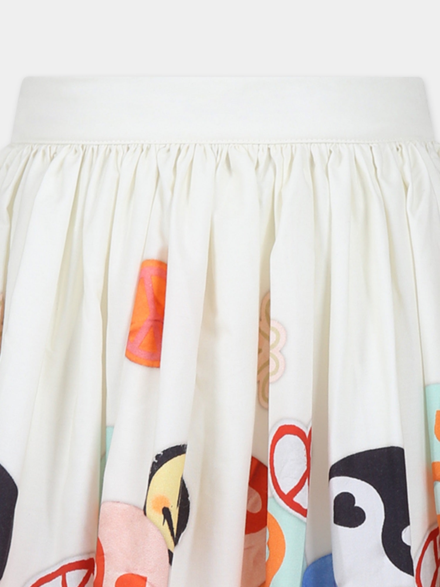 Gonna bianca per bambina con stampa smile,Molo,2S24D112 3462