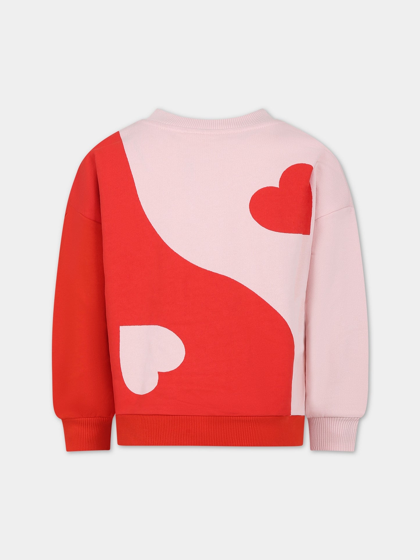 Felpa rossa per bambina con stampa cuori,Molo,2S24J206 3455