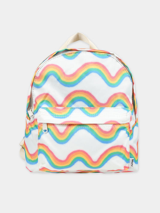 Zaino bianco per bambini con stampa arcobaleno,Molo,7S24V201 9046