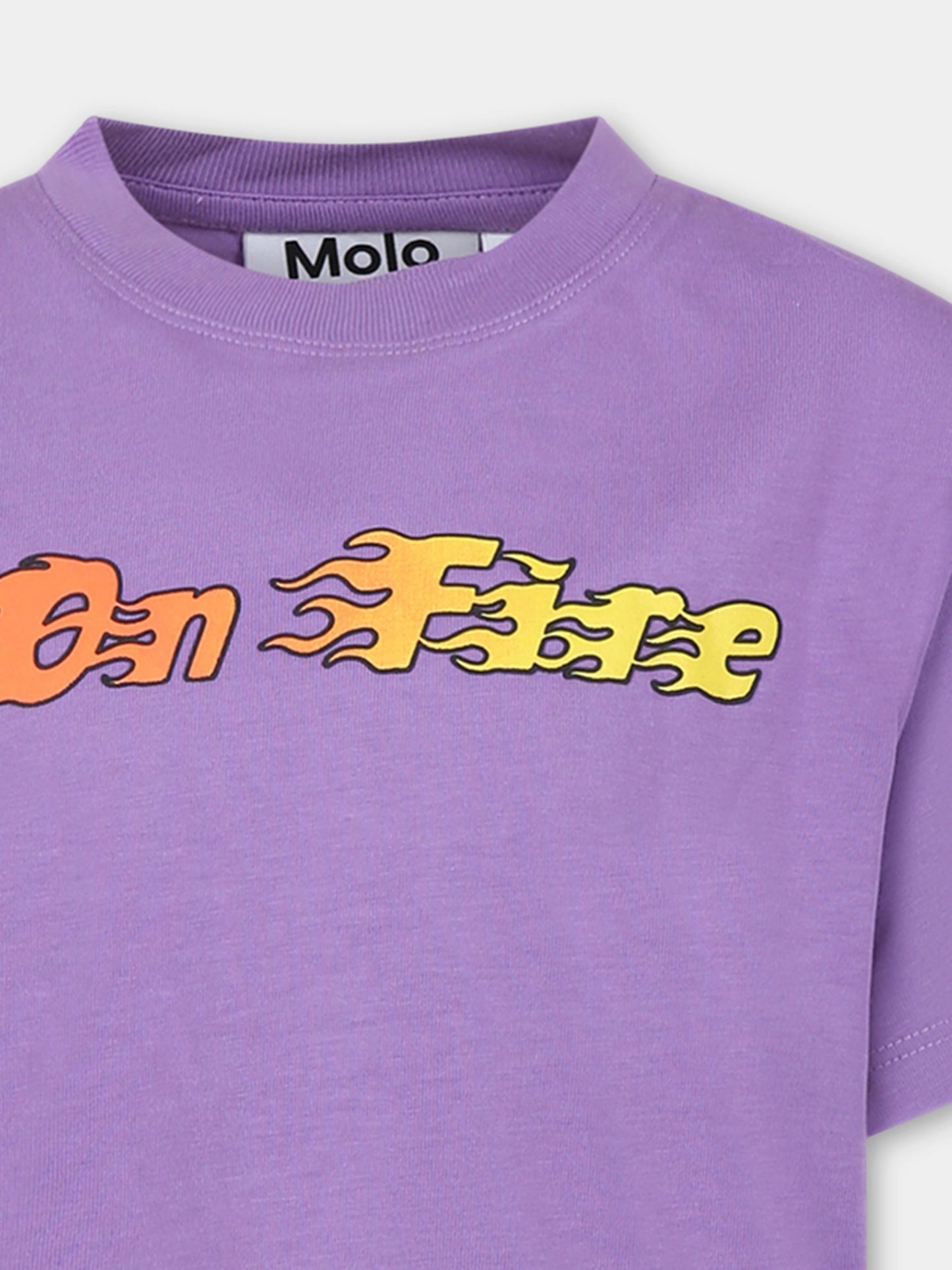 T-shirt viola per bambino con scritta,Molo,1S24A213 8881