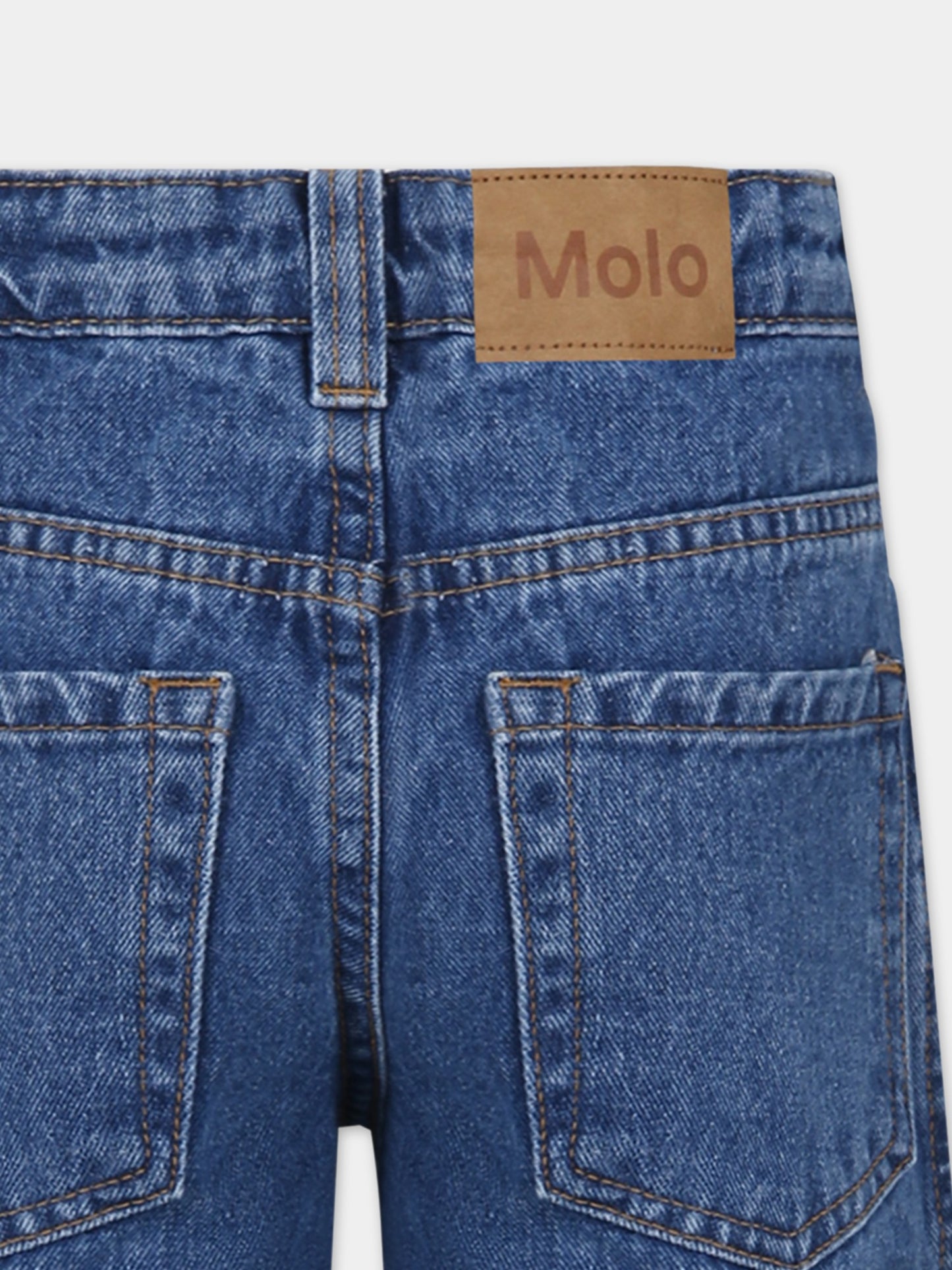 Jeans blu per bambini con logo,Molo,6S24I102 1108