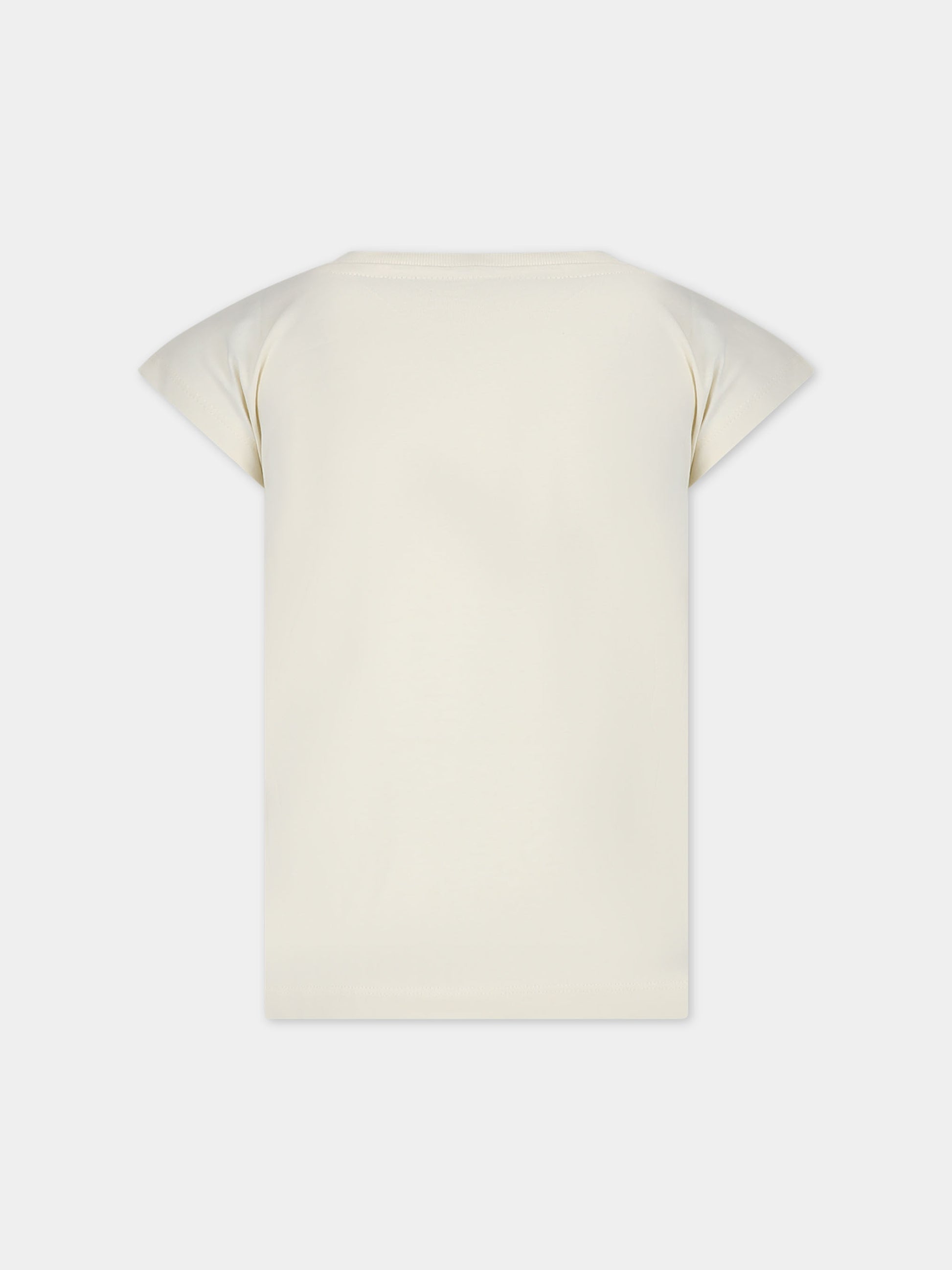 T-shirt avorio per bambina con stampa gelato,Molo,2S24A201 3414