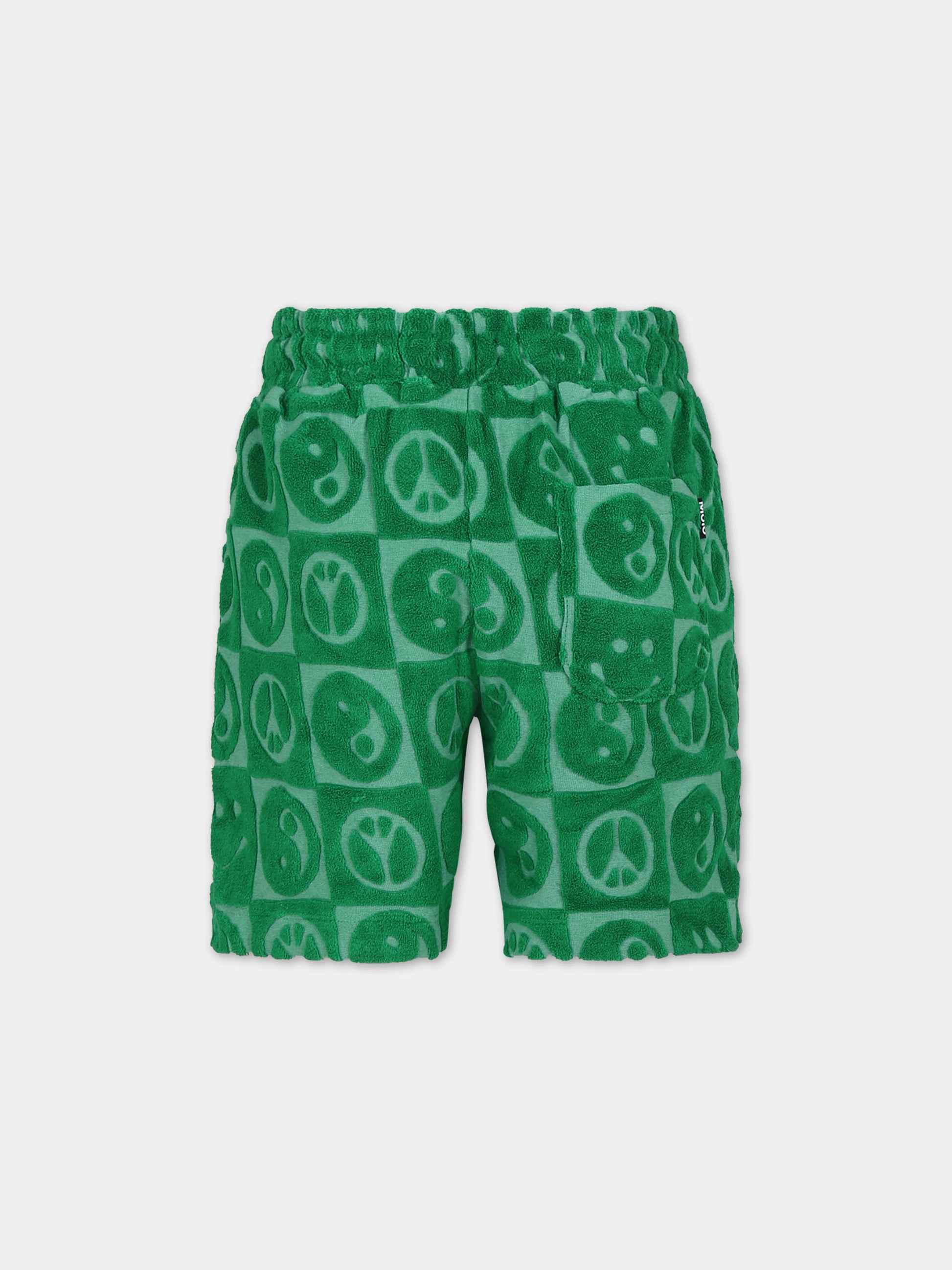 Shorts verde per bambino con yin e yang,Molo,6S24H109 8857