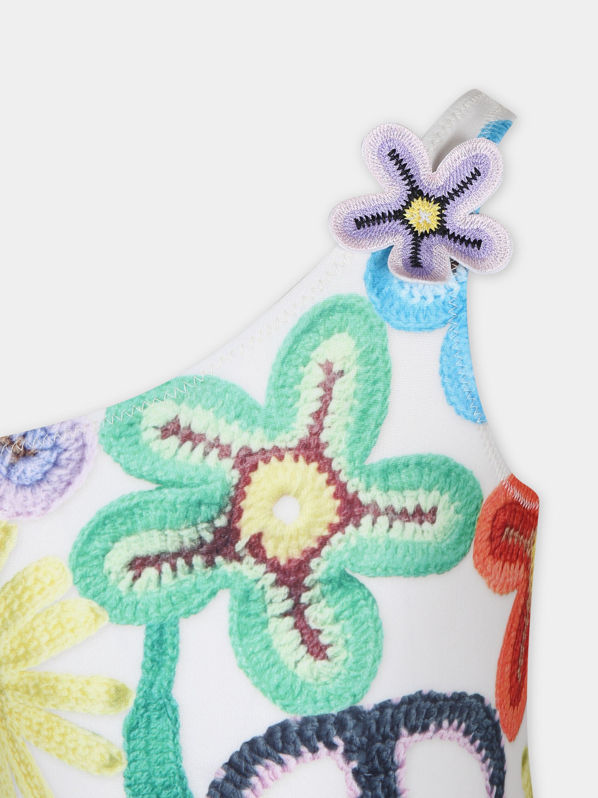 Costume avorio per bambina con stampa fiori,Molo,8S24P508 3409