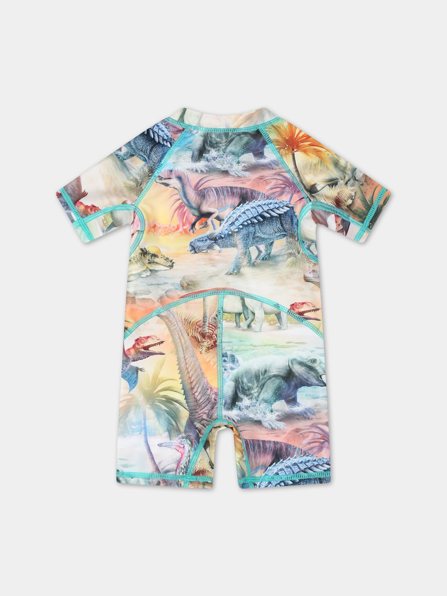 Costume anti UV multicolor per bambino con stampa dinosauro,Molo,8S24P609 6993