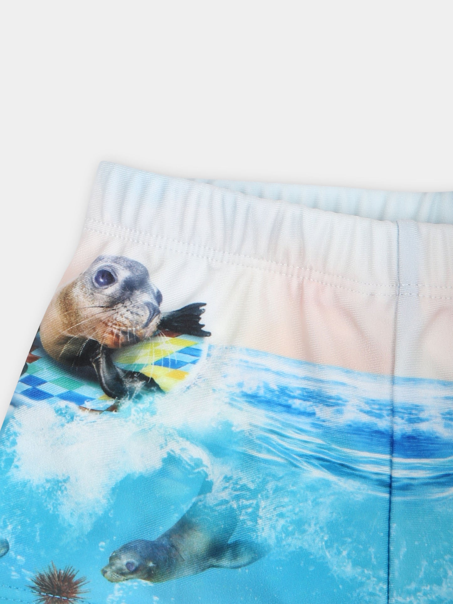 Boxer mare azzurro per neonato con stampa foche,Molo,8S24P612 3427