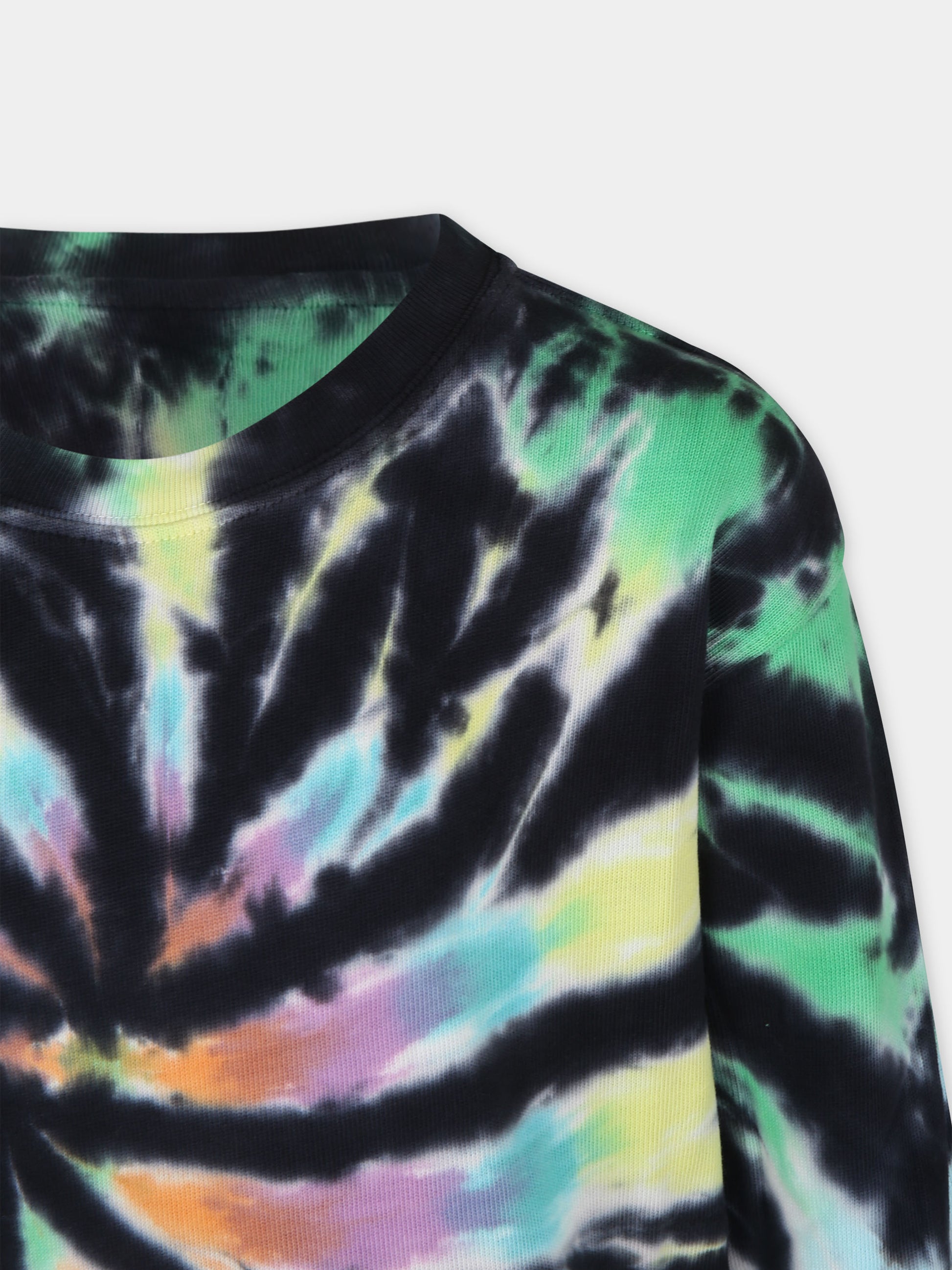 Felpa nera per bambino con stampa tie-dye,Molo,1S24J207 9084