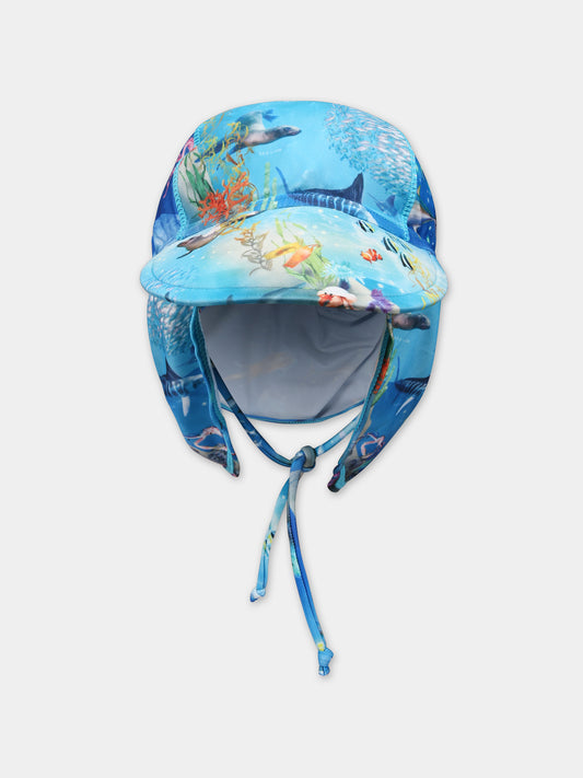 Cappello azzurro per bambino con animali marini,Molo,7S24Y302 9001