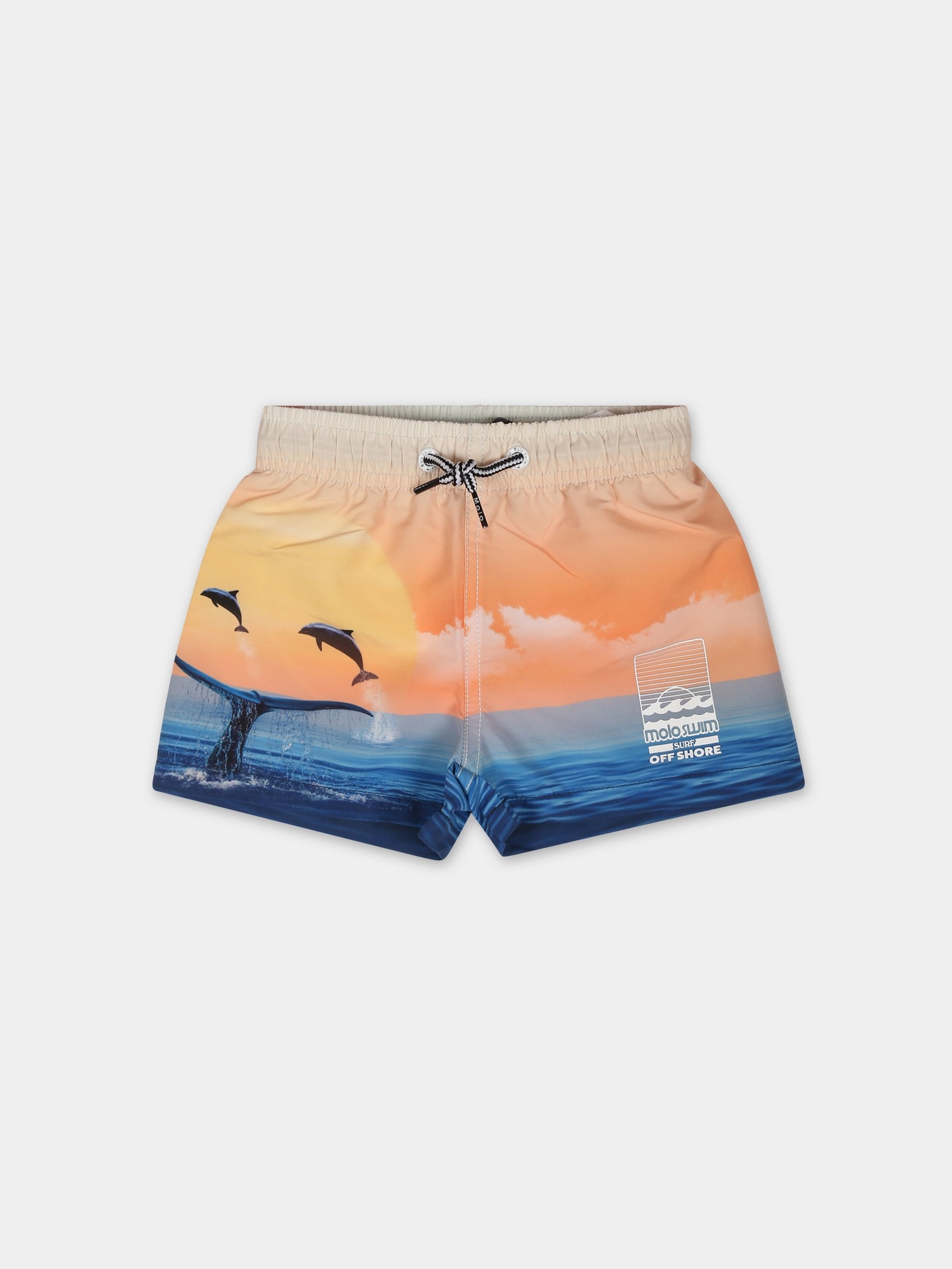 Boxer mare arancione per neonato con delfini,Molo,8S24P403 3421