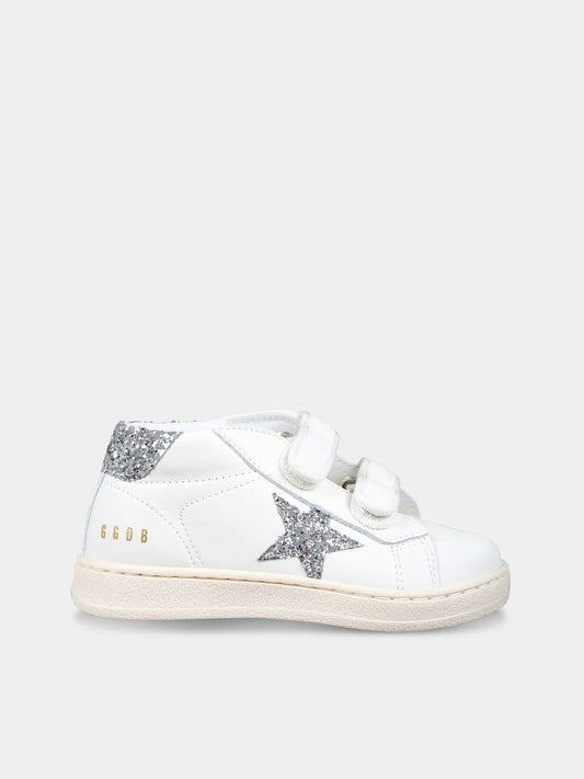Sneakers alte bianche June Ballstar per bambina con logo,Golden Goose,GJF00386 F005303 10449