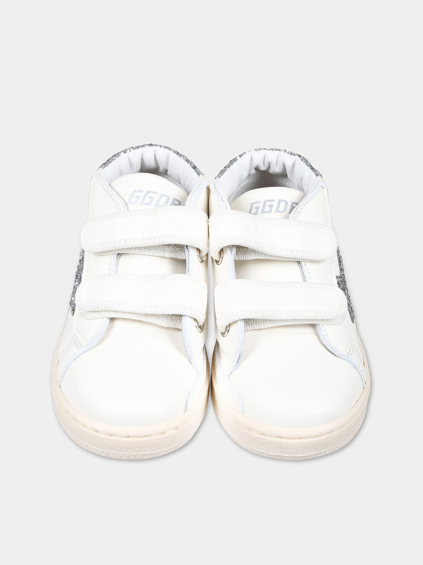 Sneakers alte bianche June Ballstar per bambina con logo,Golden Goose,GJF00386 F005303 10449