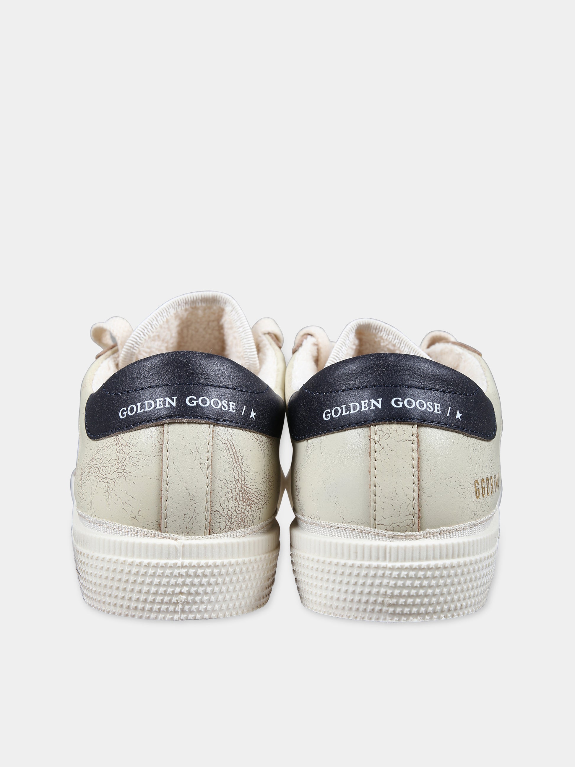 Sneakers avorio per bambini con logo,Golden Goose,GTF00495 F005471 10793