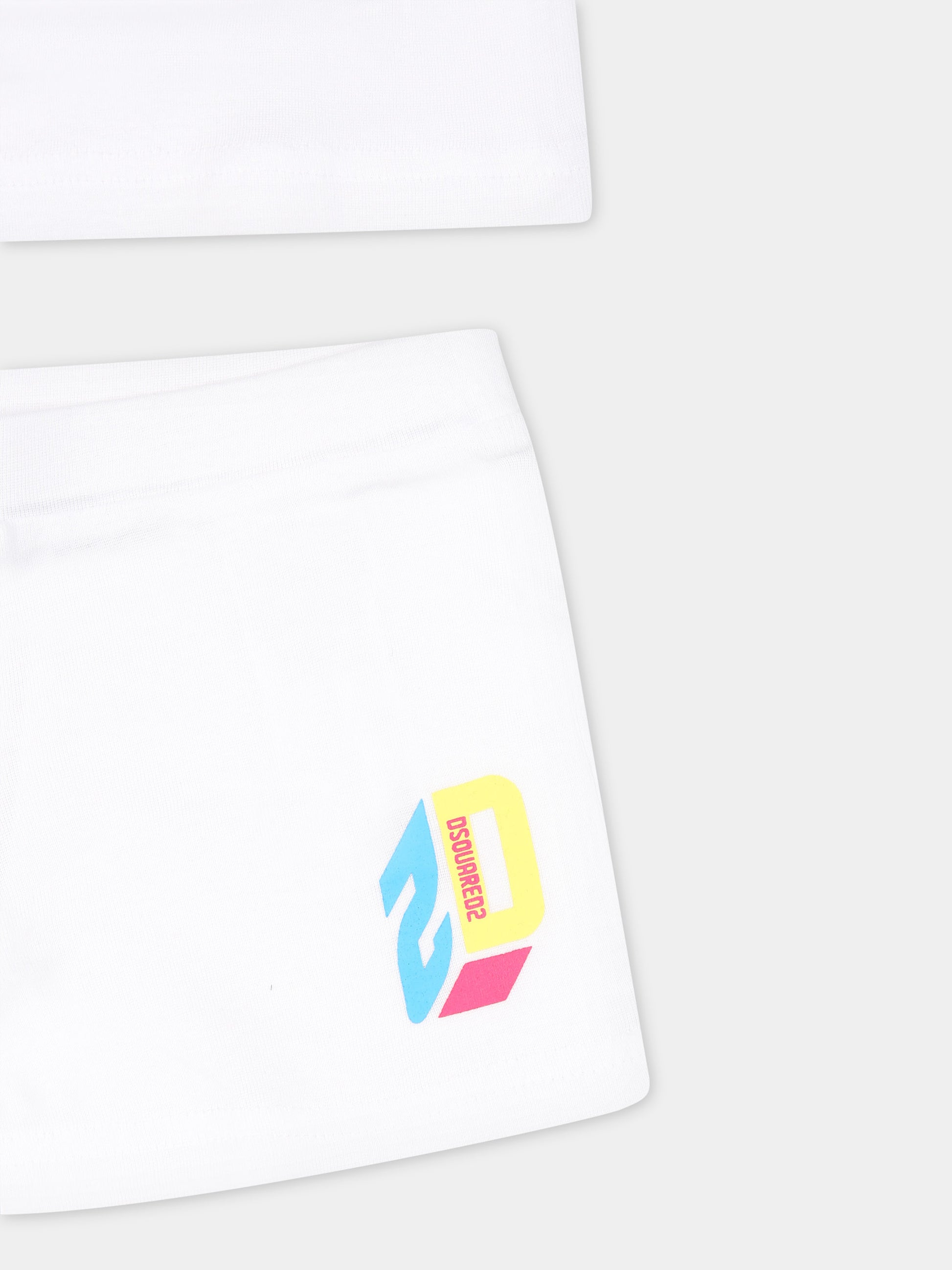 Completo bianco per neonato con logo,Dsquared2,DQ2256 D0A8U D2S7B DQ100