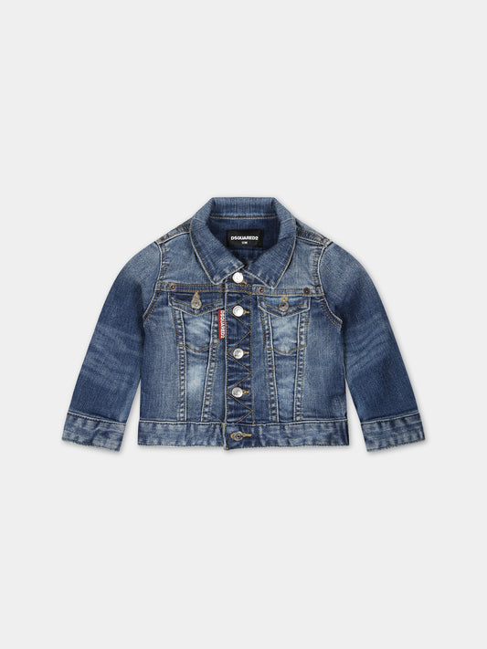 Giubbotto in denim per neonato con logo,Dsquared2,DQ02P4 D0A6M D2J189B DQ01