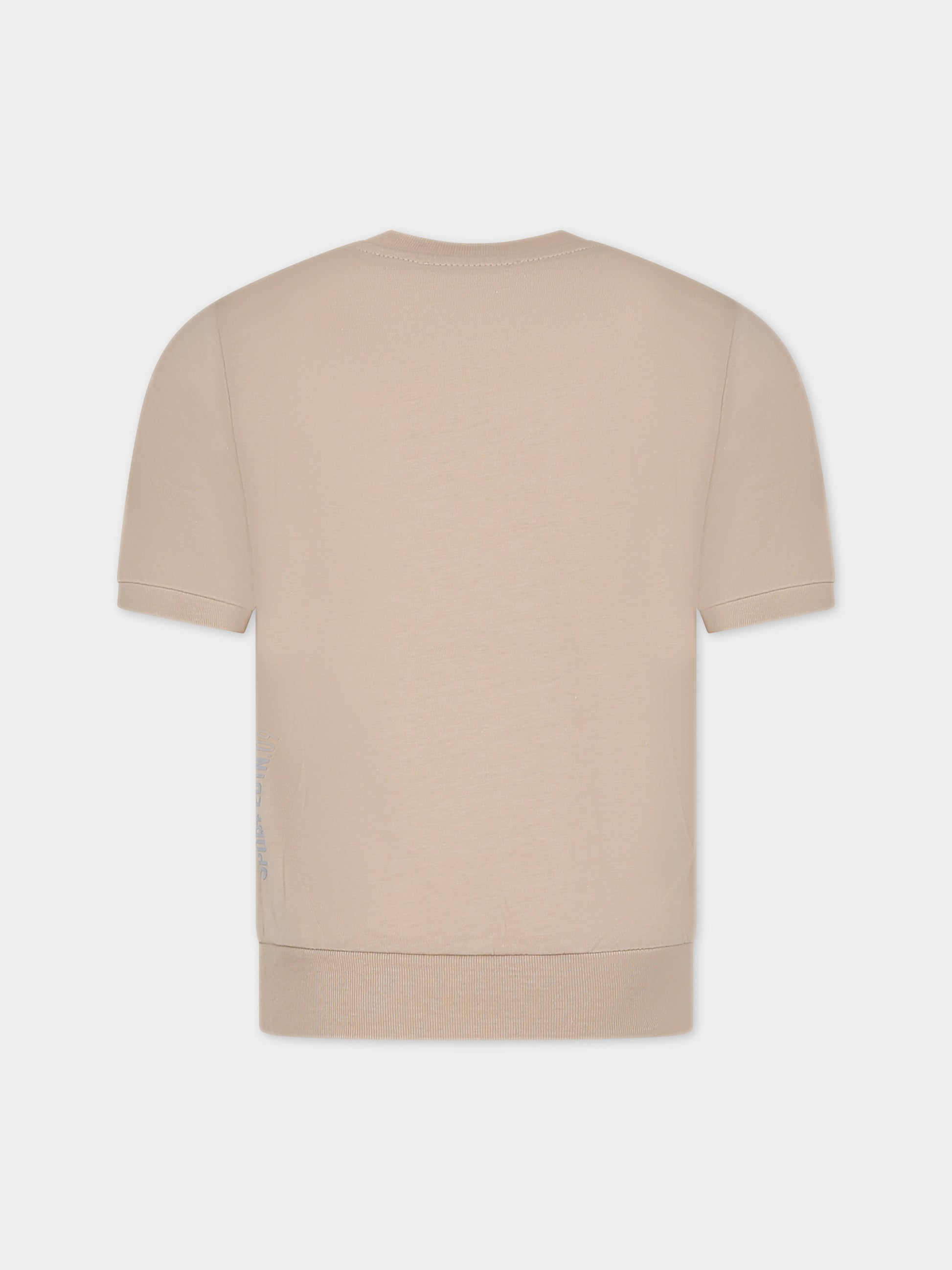 T-shirt beige per bambino con logo,Dsquared2,DQ2174 D00MM D2T1035U DQ718