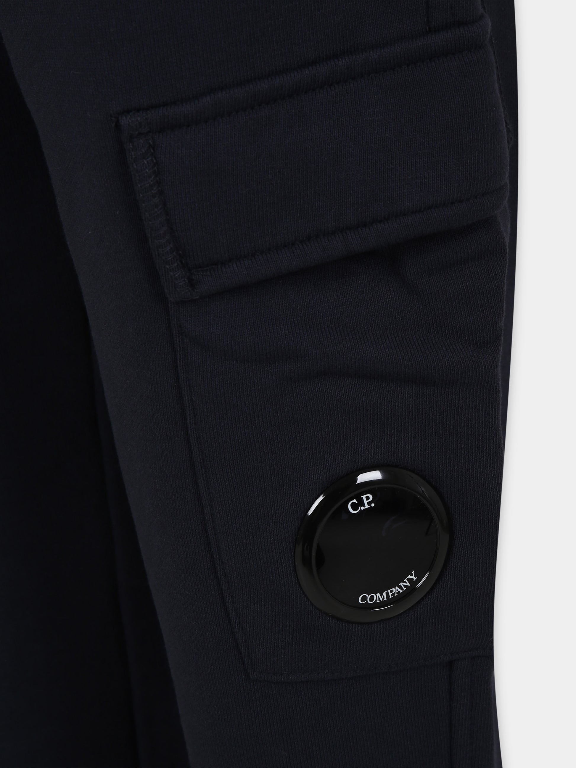 Pantaloni neri per bambino con C.P. Company Lens,C. P. Company,CUP002 LCA69 41150